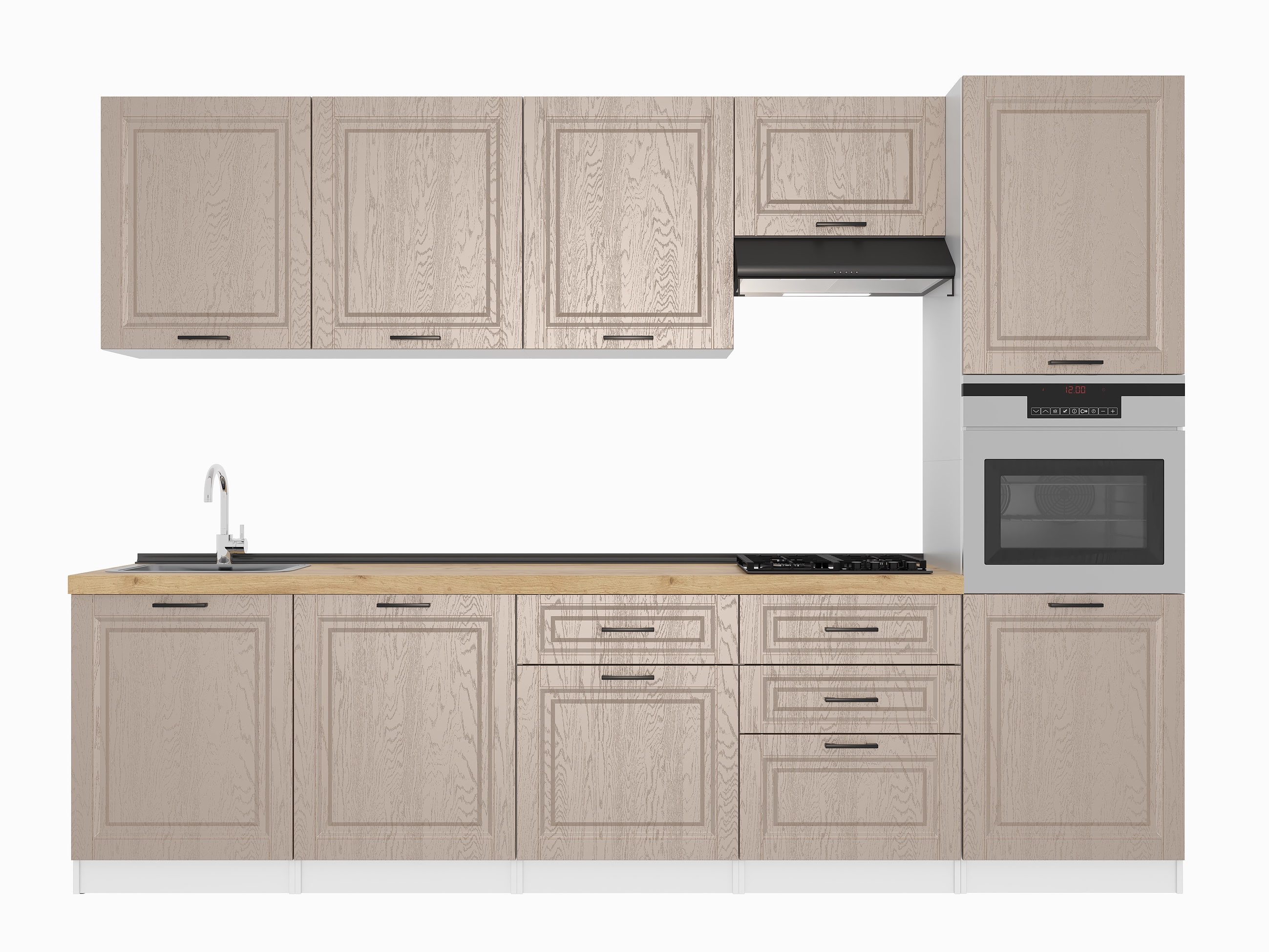 Кухонный гарнитур: Valensia "B" Classic, Золотой Дуб, 300 cm