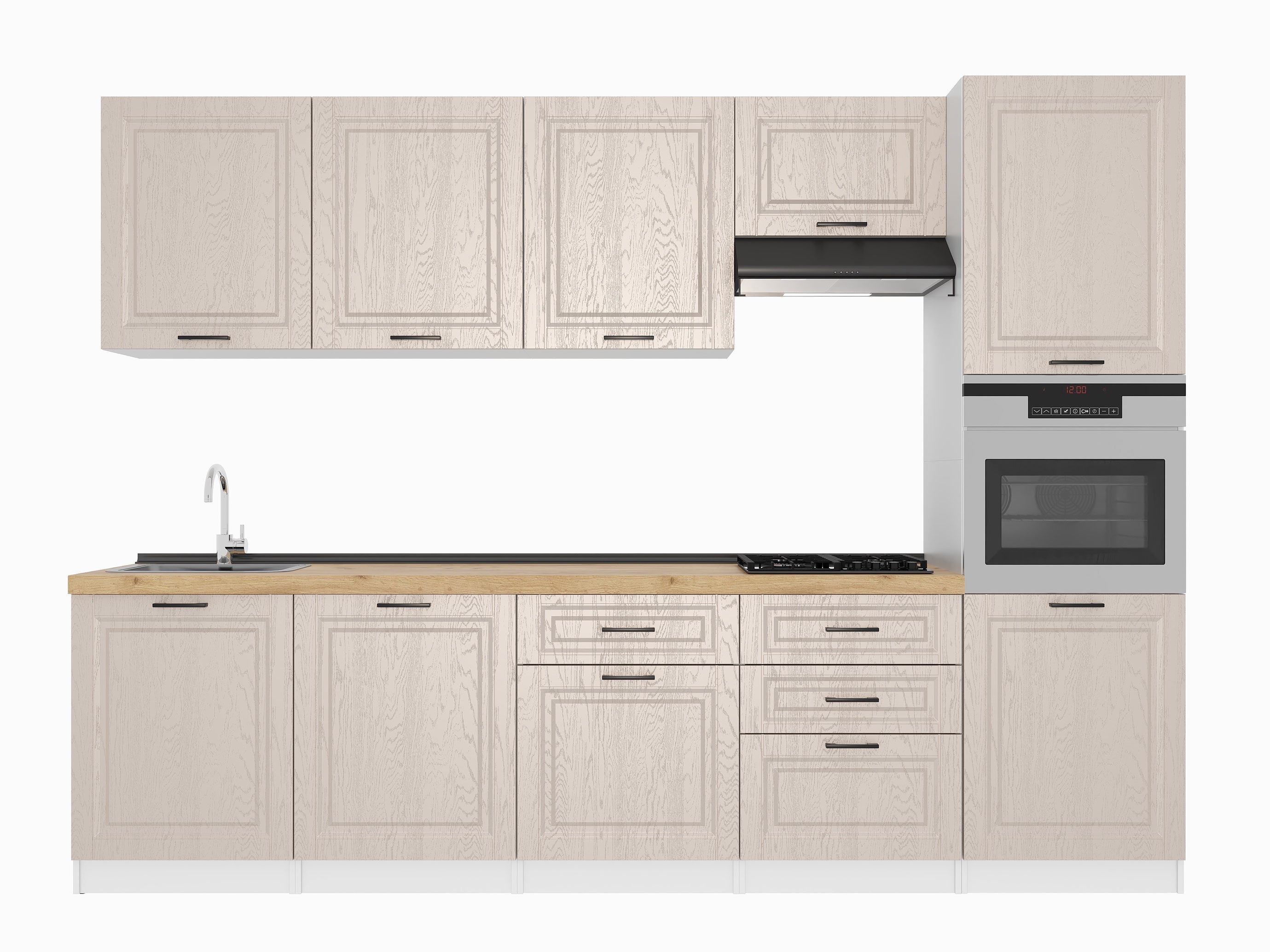 Kitchen: Valensia "B" Classic, Gold Oak, 300 cm
