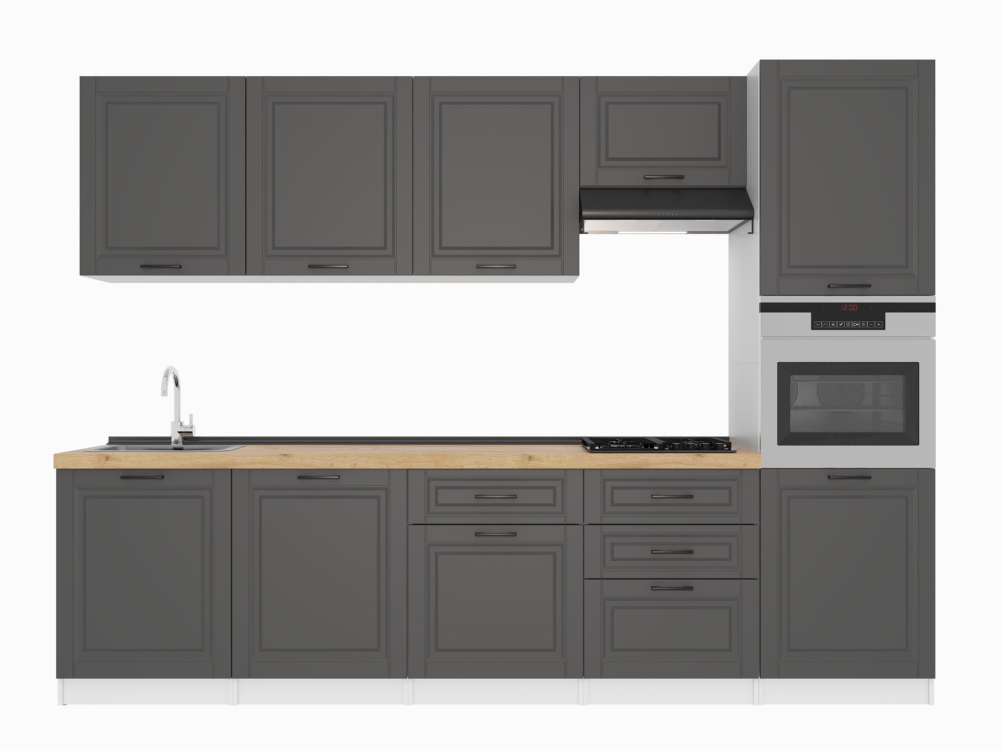 Kitchen: Valensia "B" Classic, Gold Oak, 300 cm