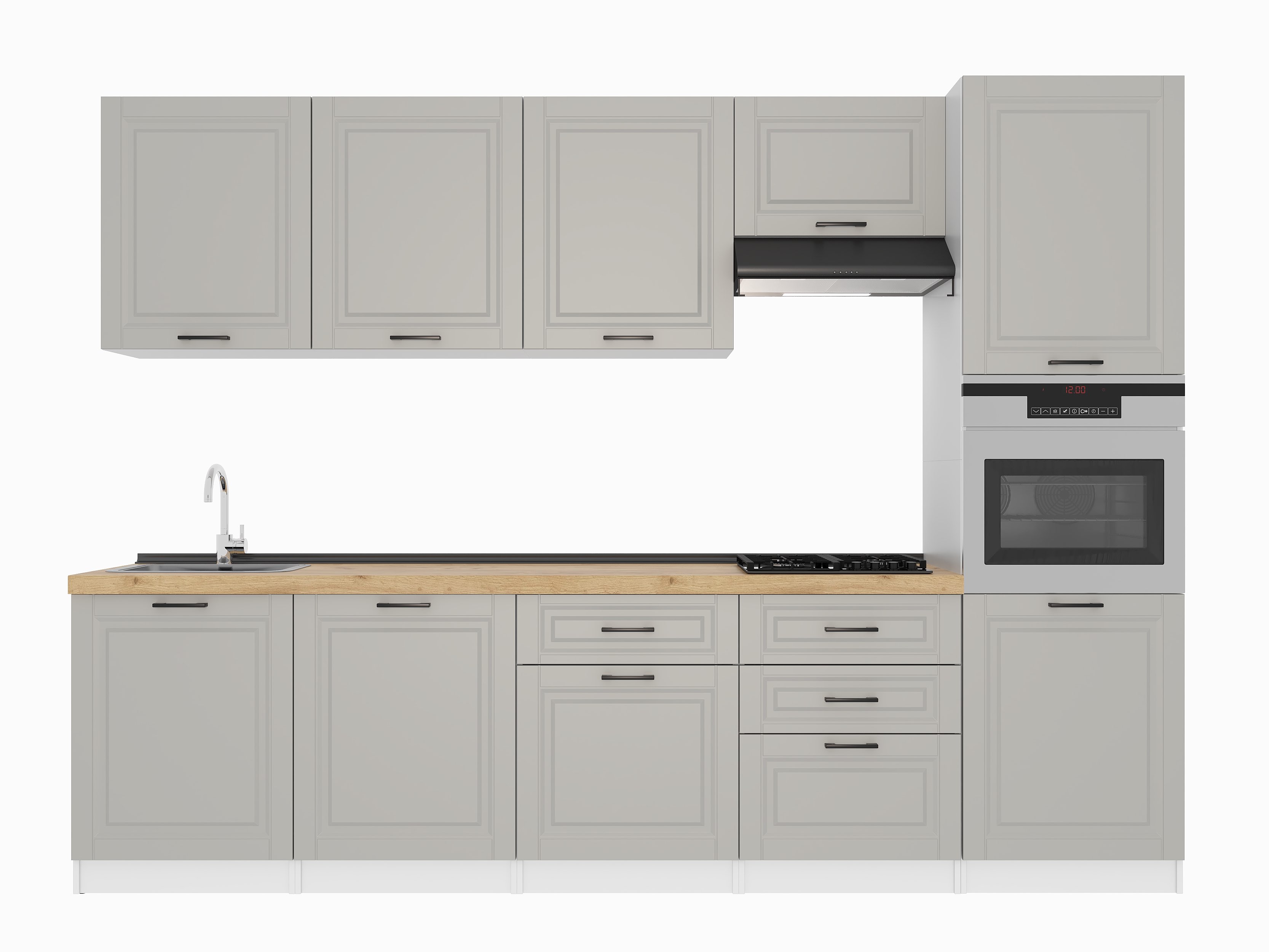 Кухонный гарнитур: Valensia "B" Classic, Золотой Дуб, 300 cm