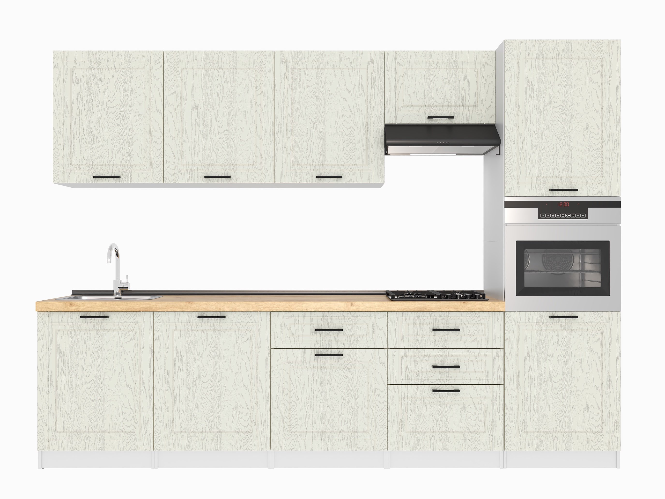 Кухонный гарнитур: Valensia "B" Classic, Золотой Дуб, 300 cm