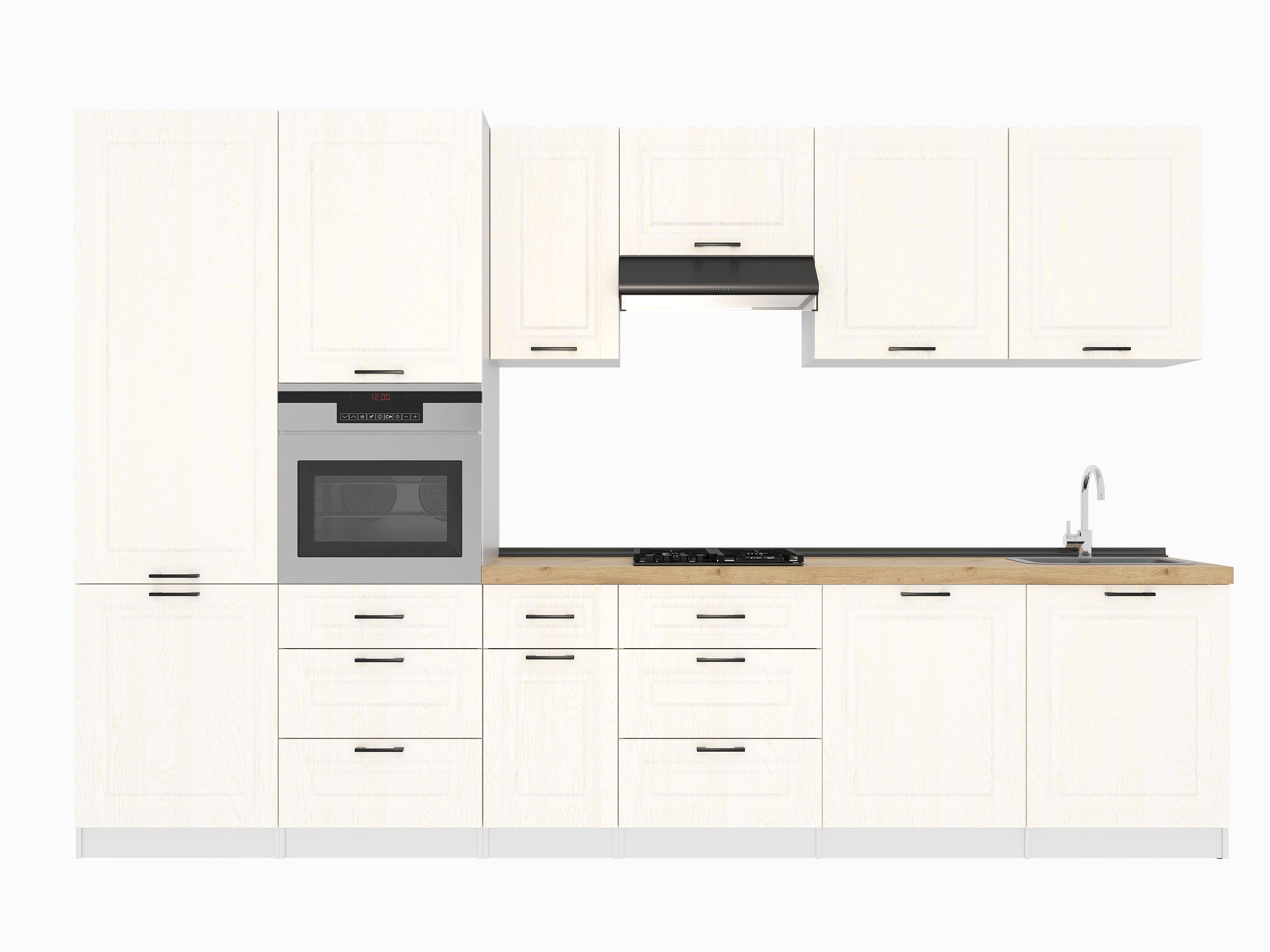 Kitchen: Sandra Classic, Gold Oak, 340 cm