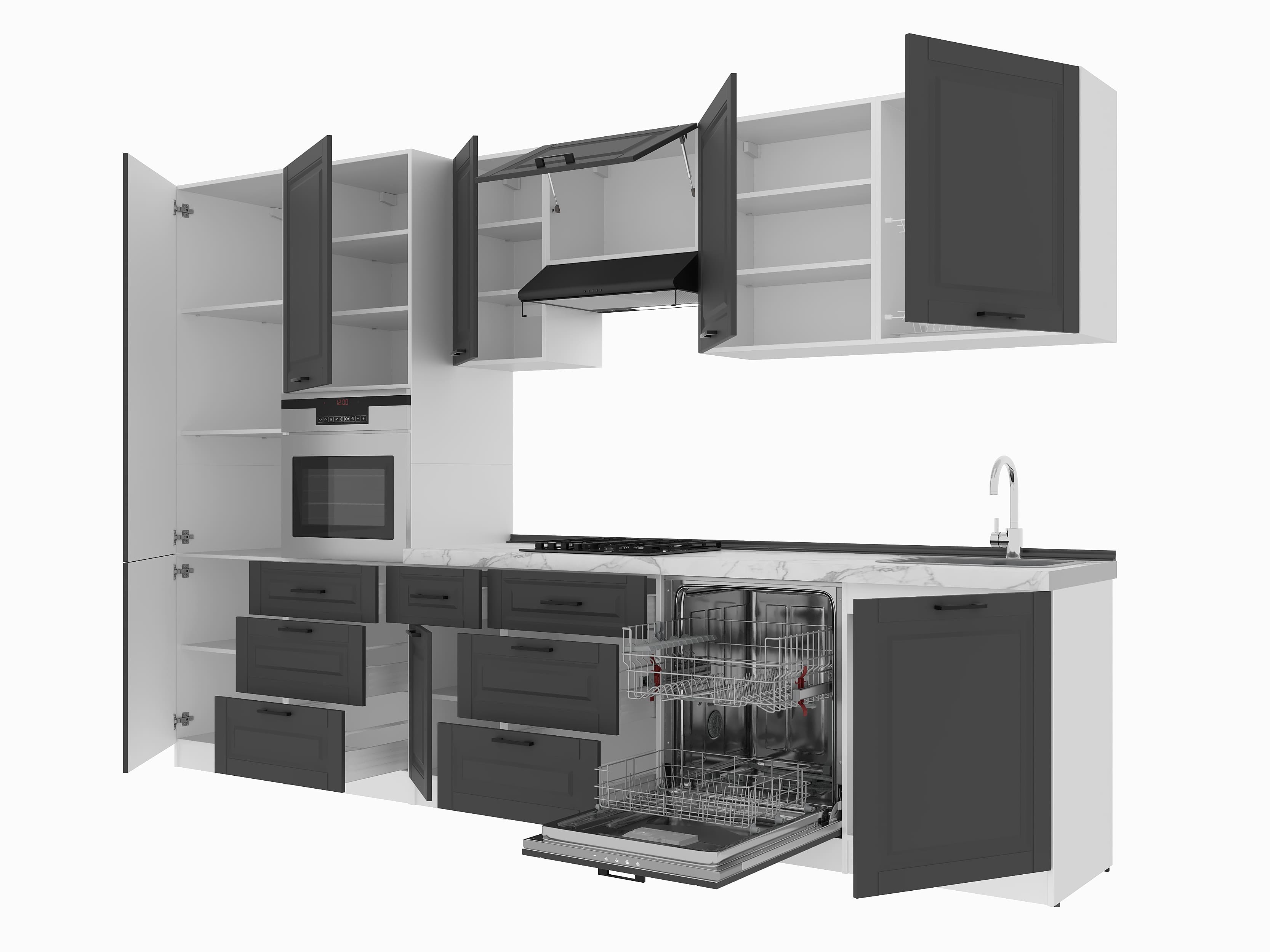 Kitchen: Sandra Classic, Marble, 340 cm