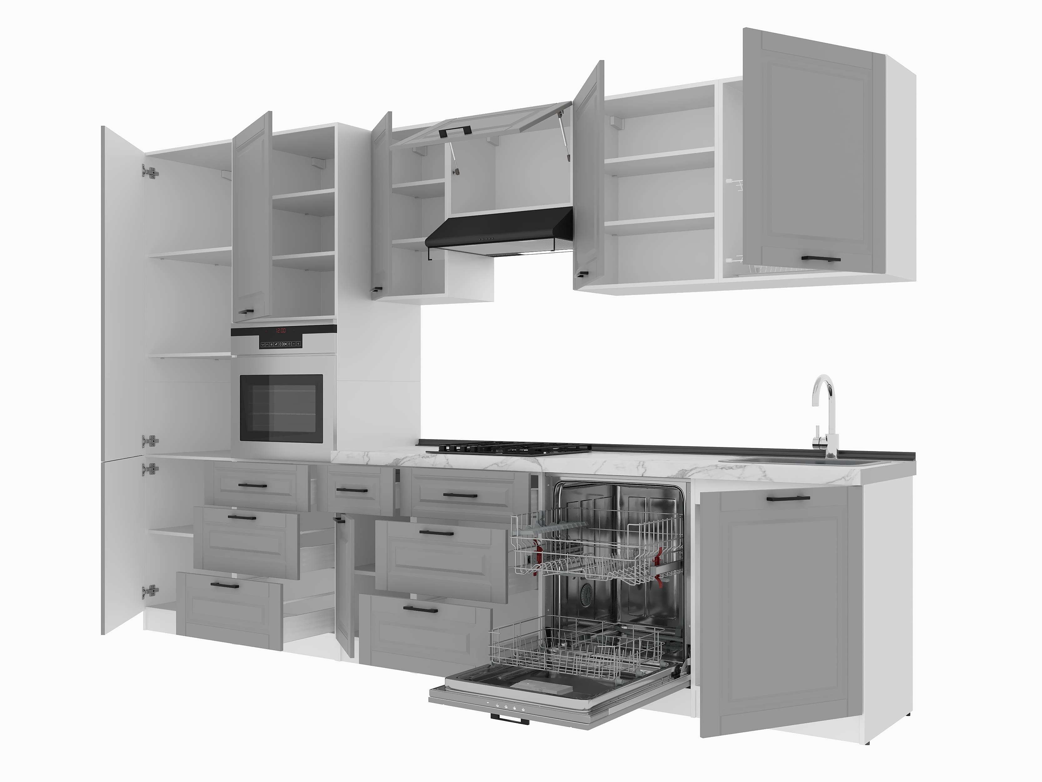 Kitchen: Sandra Classic, Marble, 340 cm
