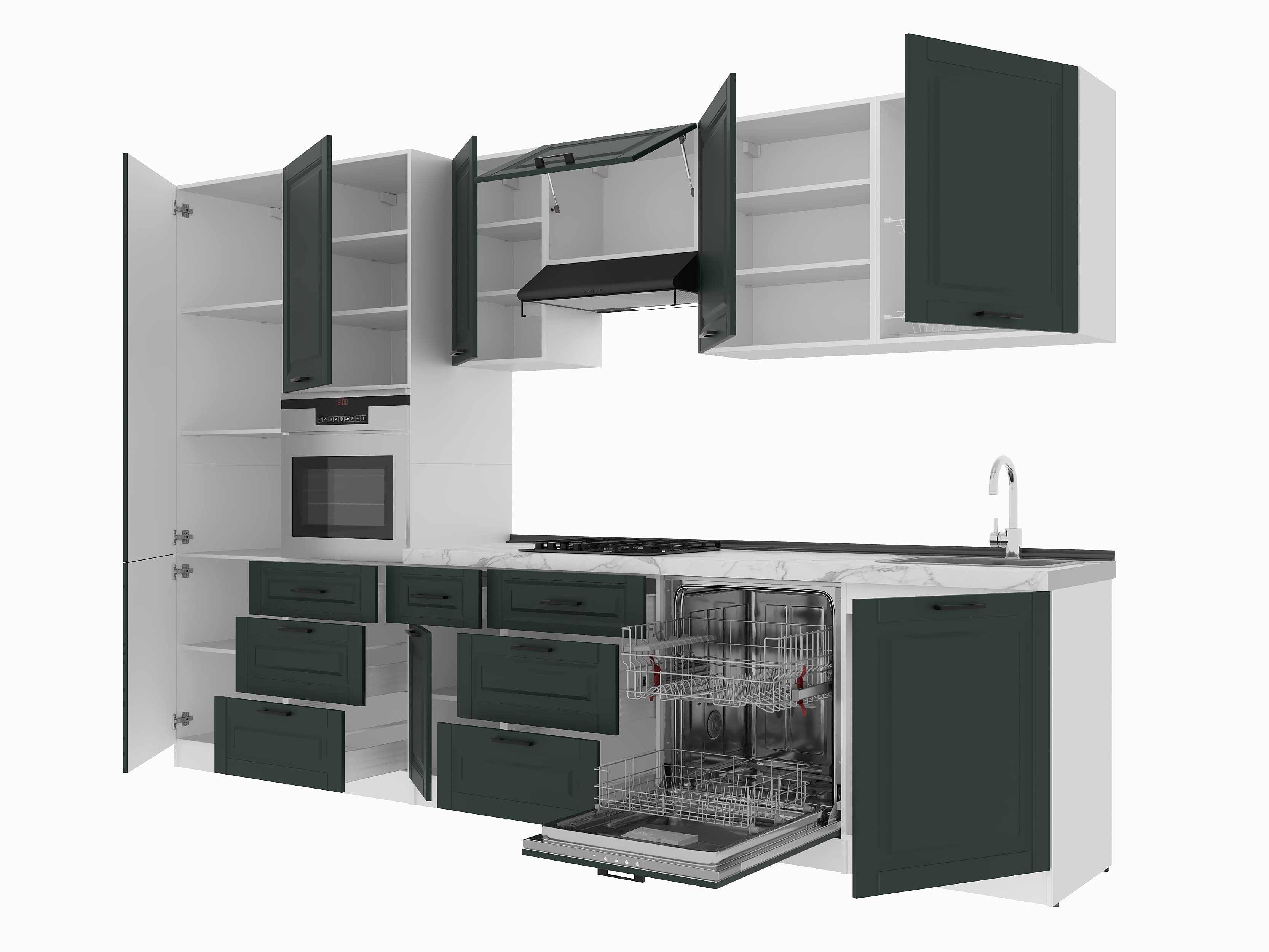 Kitchen: Sandra Classic, Marble, 340 cm