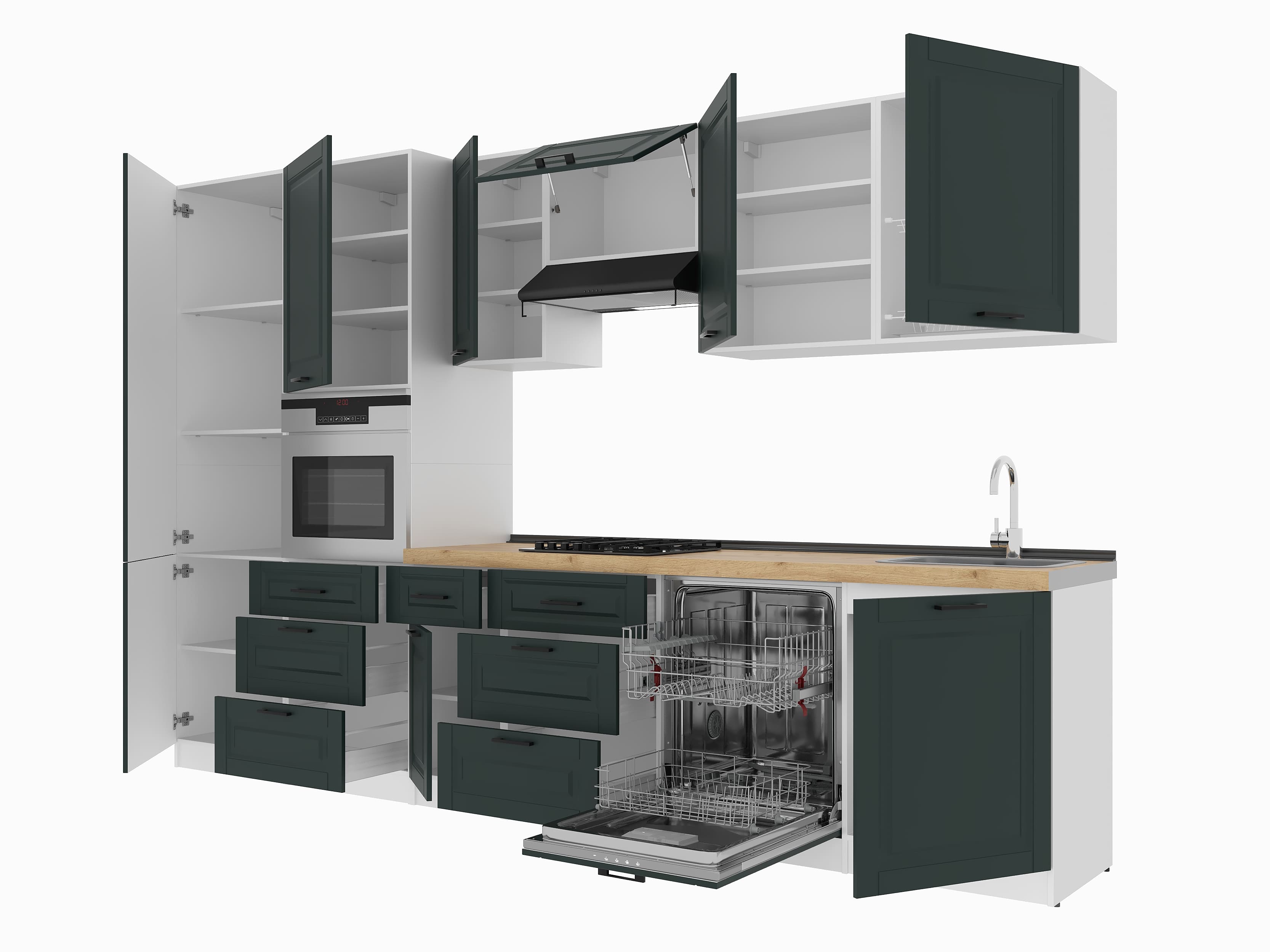 Kitchen: Sandra Classic, Gold Oak, 340 cm