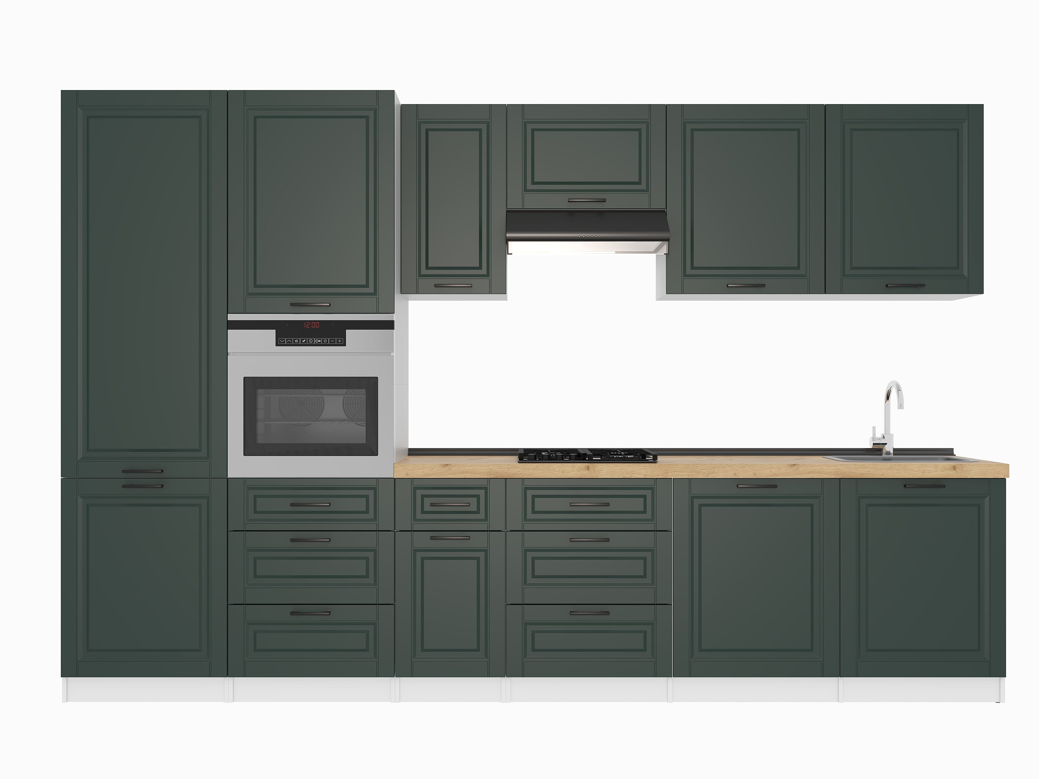 Kitchen: Sandra Classic, Gold Oak, 340 cm