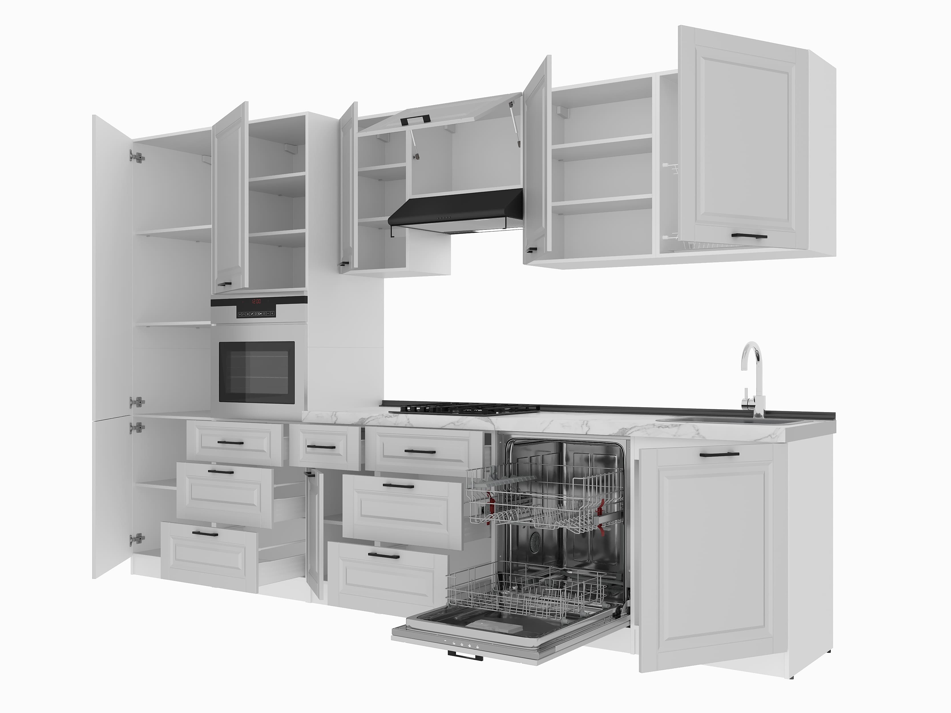 Kitchen: Sandra Classic, Marble, 340 cm