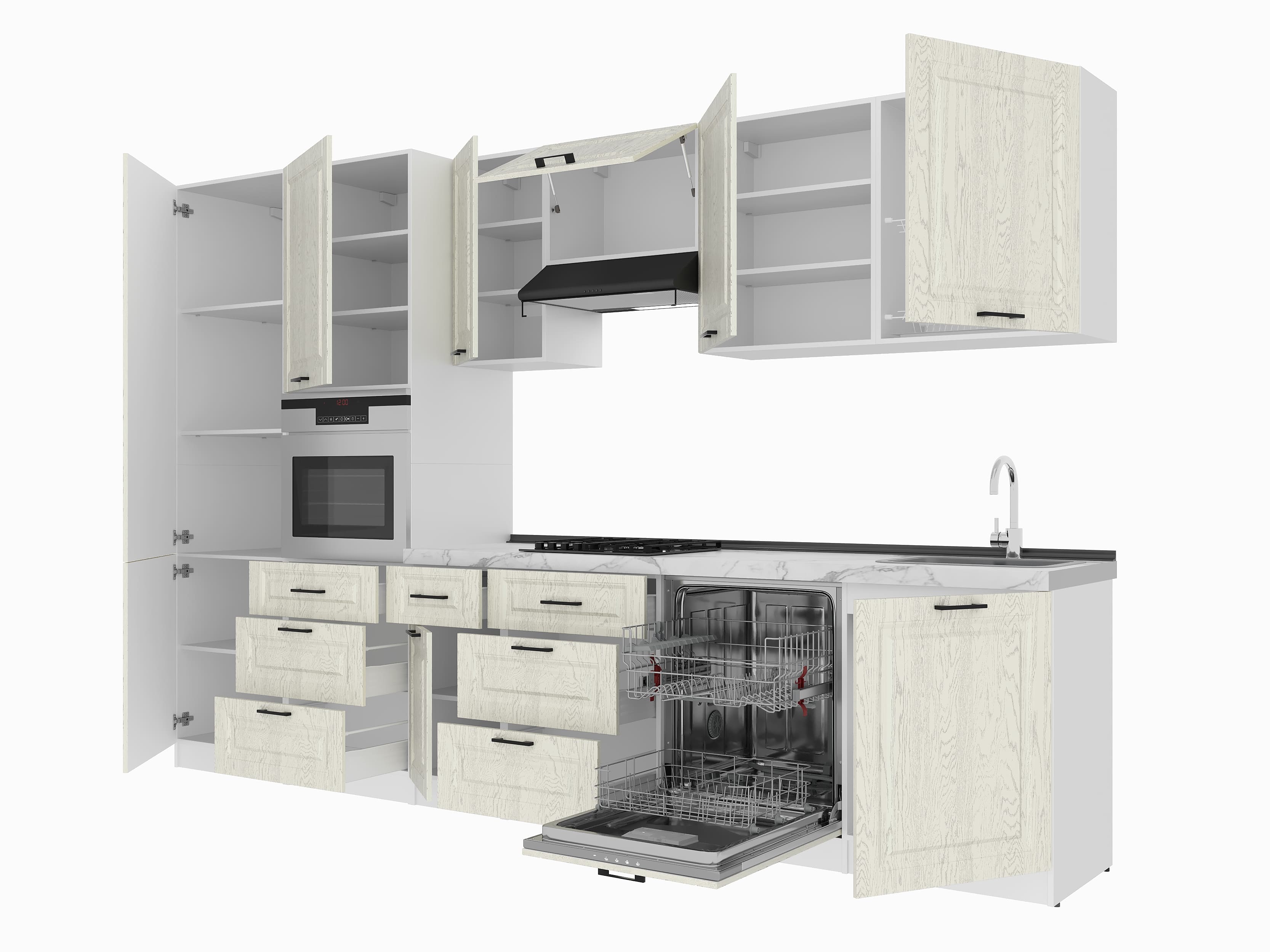 Kitchen: Sandra Classic, Marble, 340 cm
