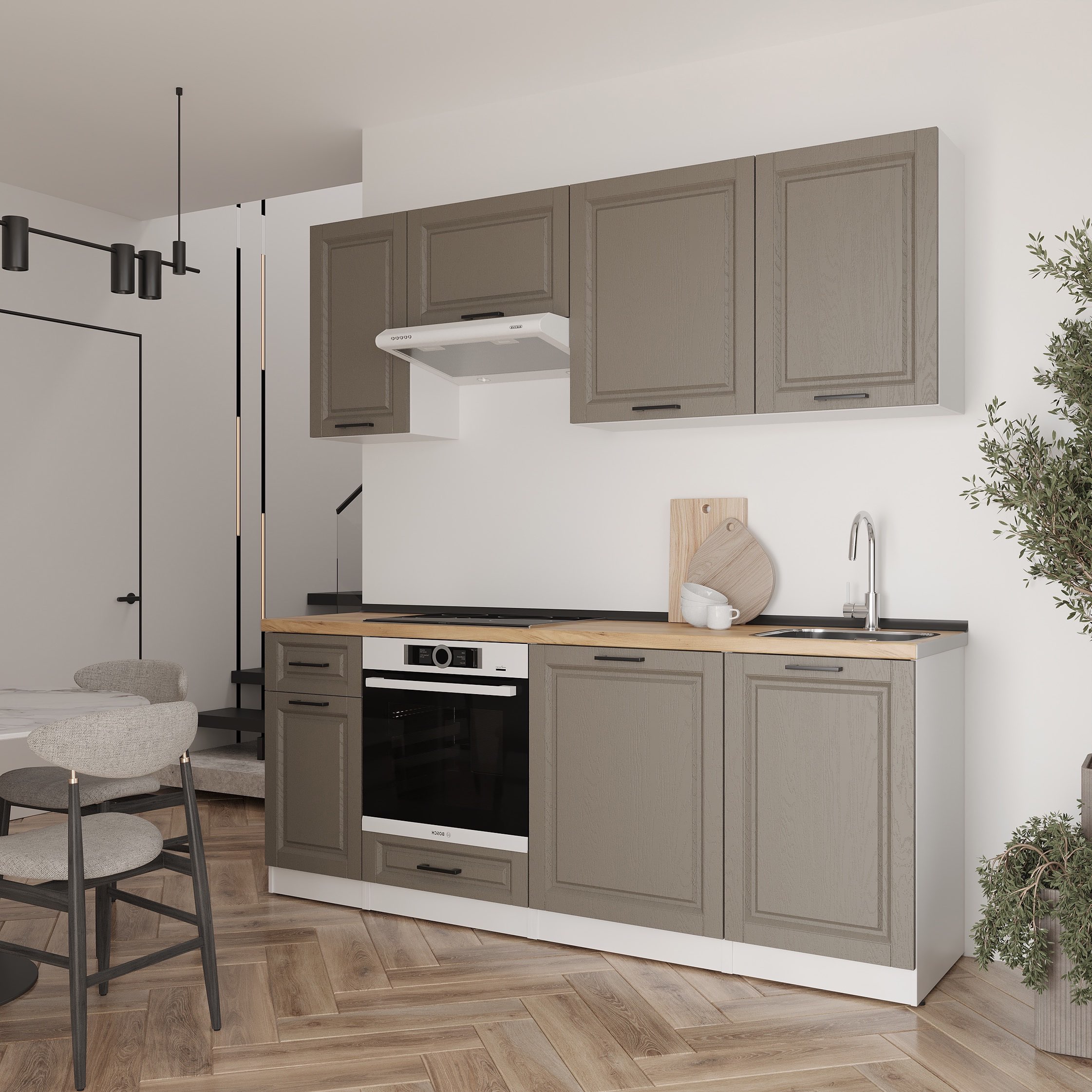 Set bucătărie: Laguna "A" Classic, Stejar Auriu, 210 cm