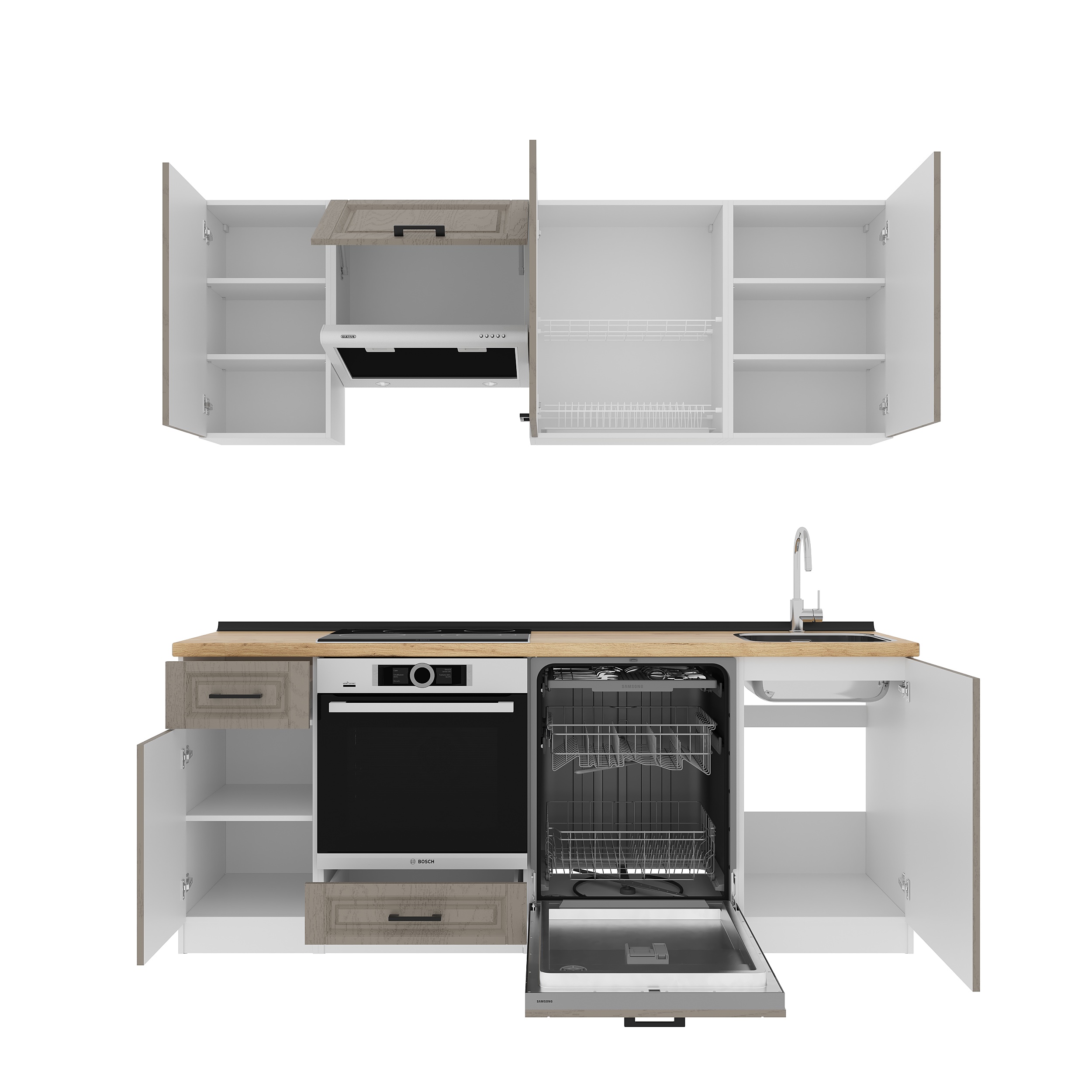 Set bucătărie: Laguna "A" Classic, Stejar Auriu, 210 cm