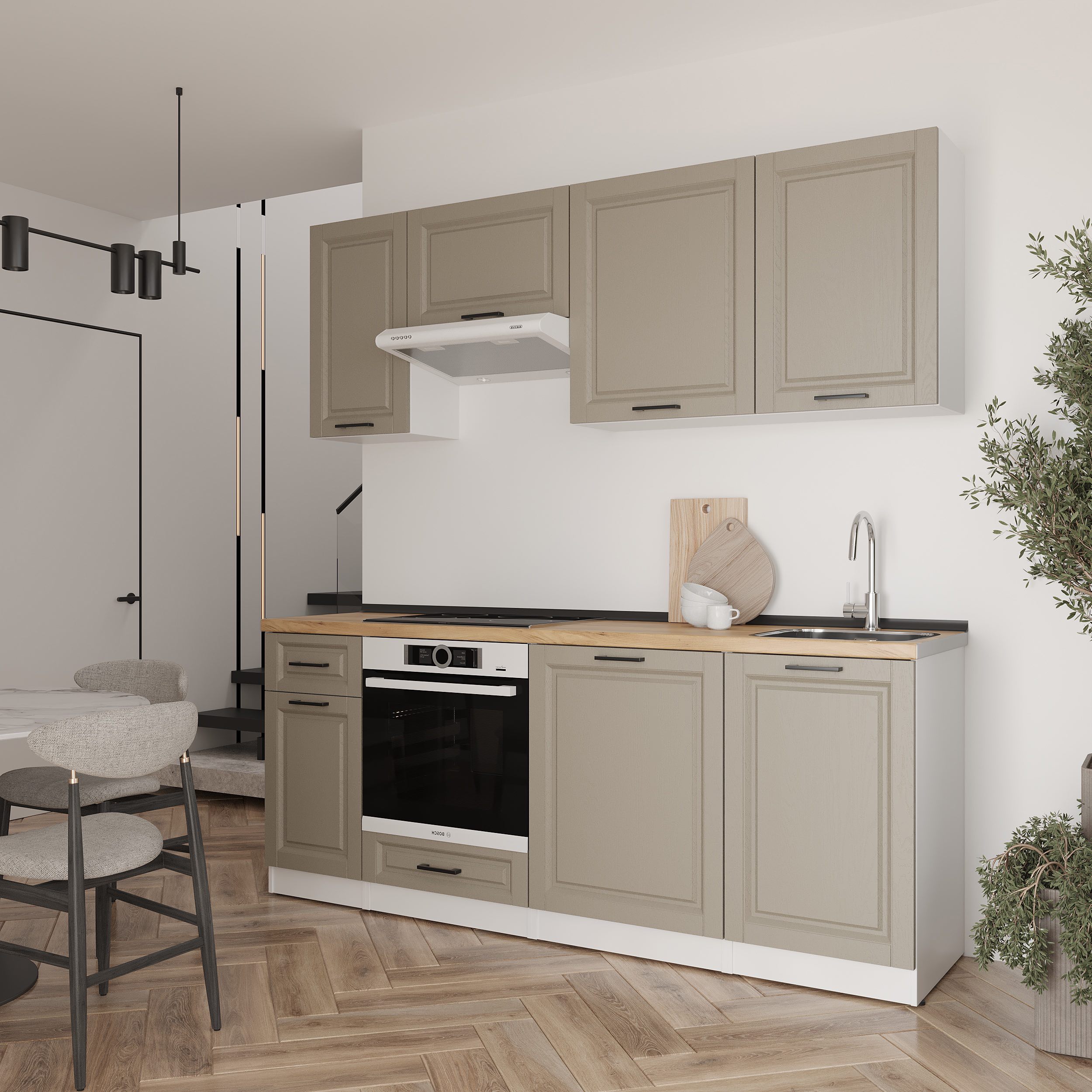 Set bucătărie: Laguna "A" Classic, Stejar Auriu, 210 cm