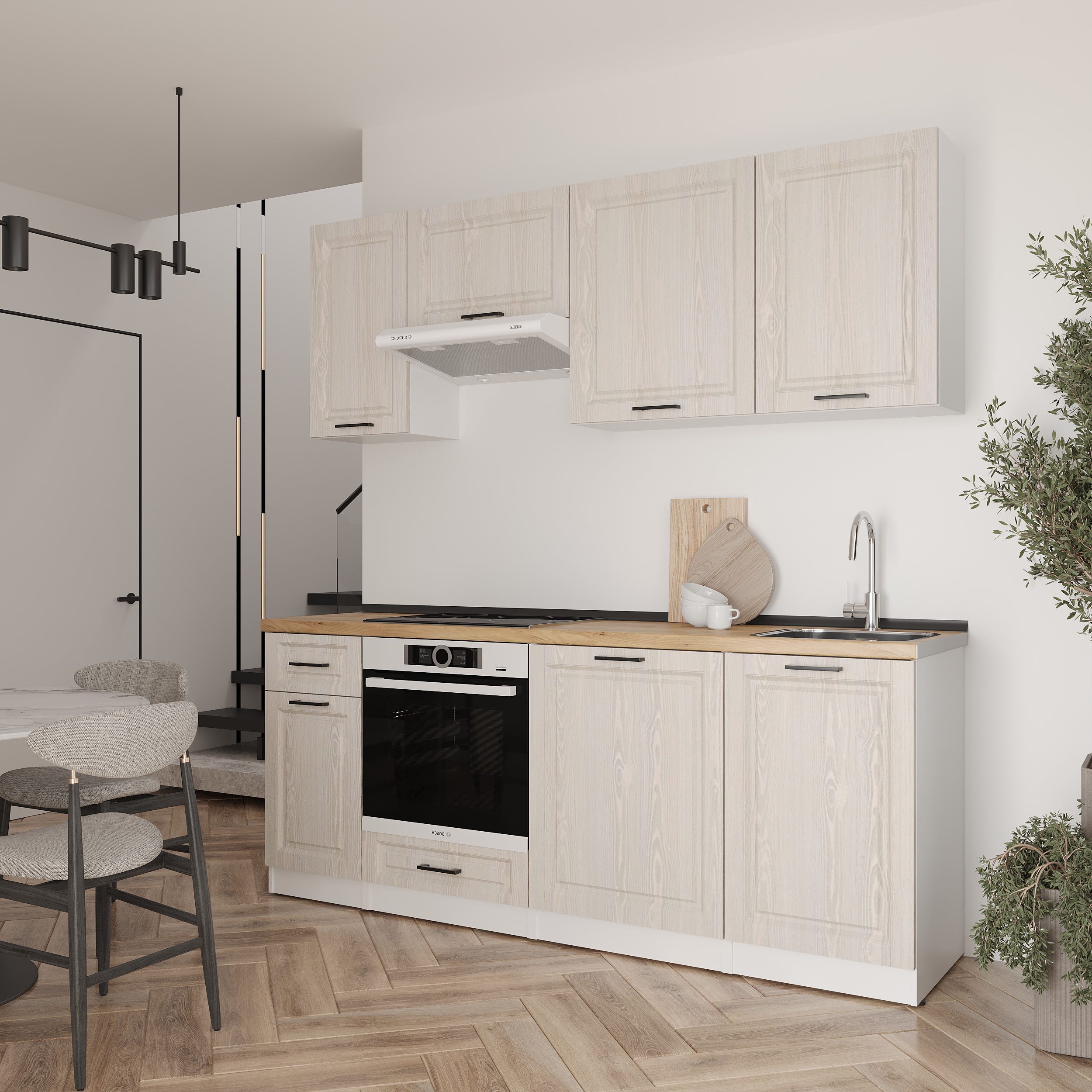 Set bucătărie: Laguna "A" Classic, Stejar Auriu, 210 cm