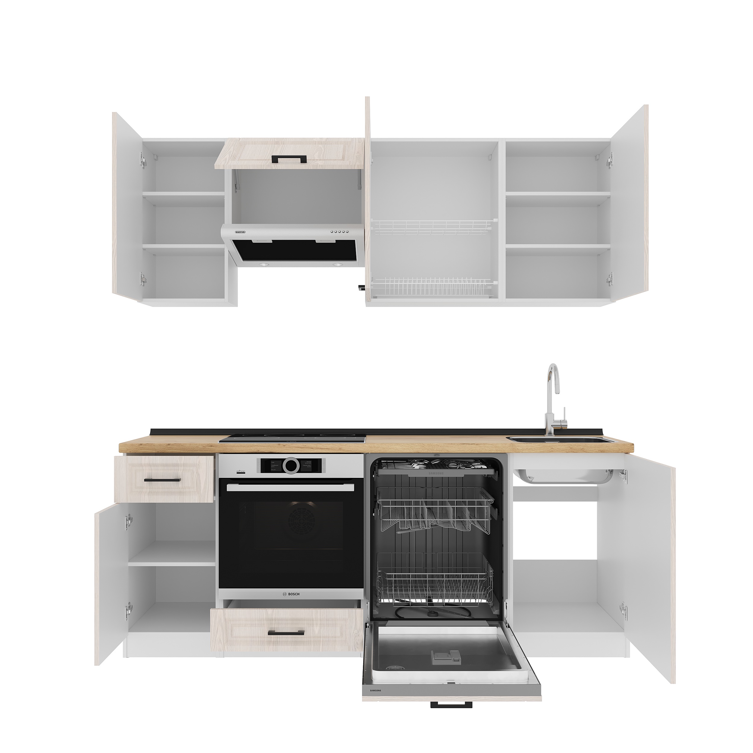 Set bucătărie: Laguna "A" Classic, Stejar Auriu, 210 cm
