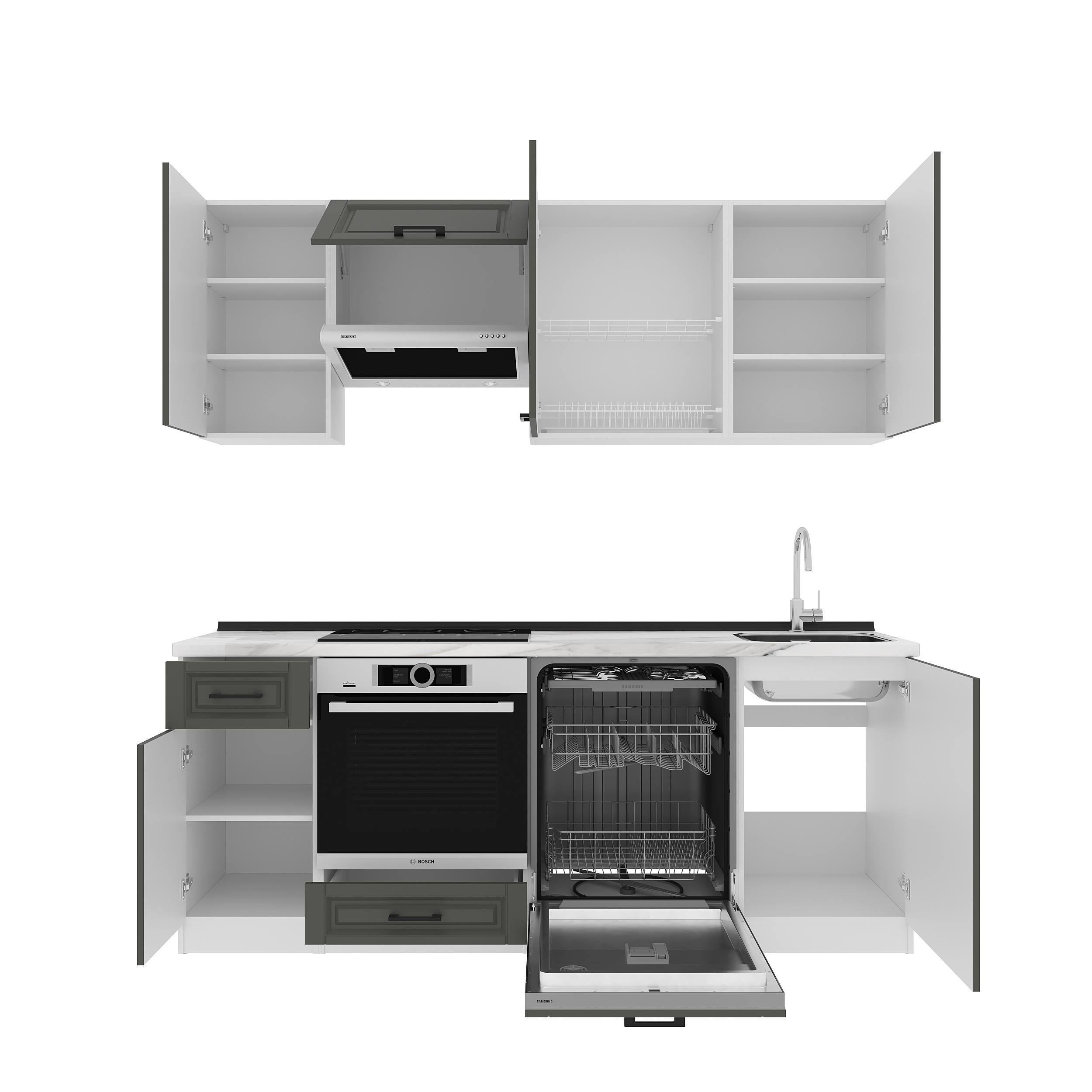 Set bucătărie: Laguna "A" Classic, Marmură, 210 cm
