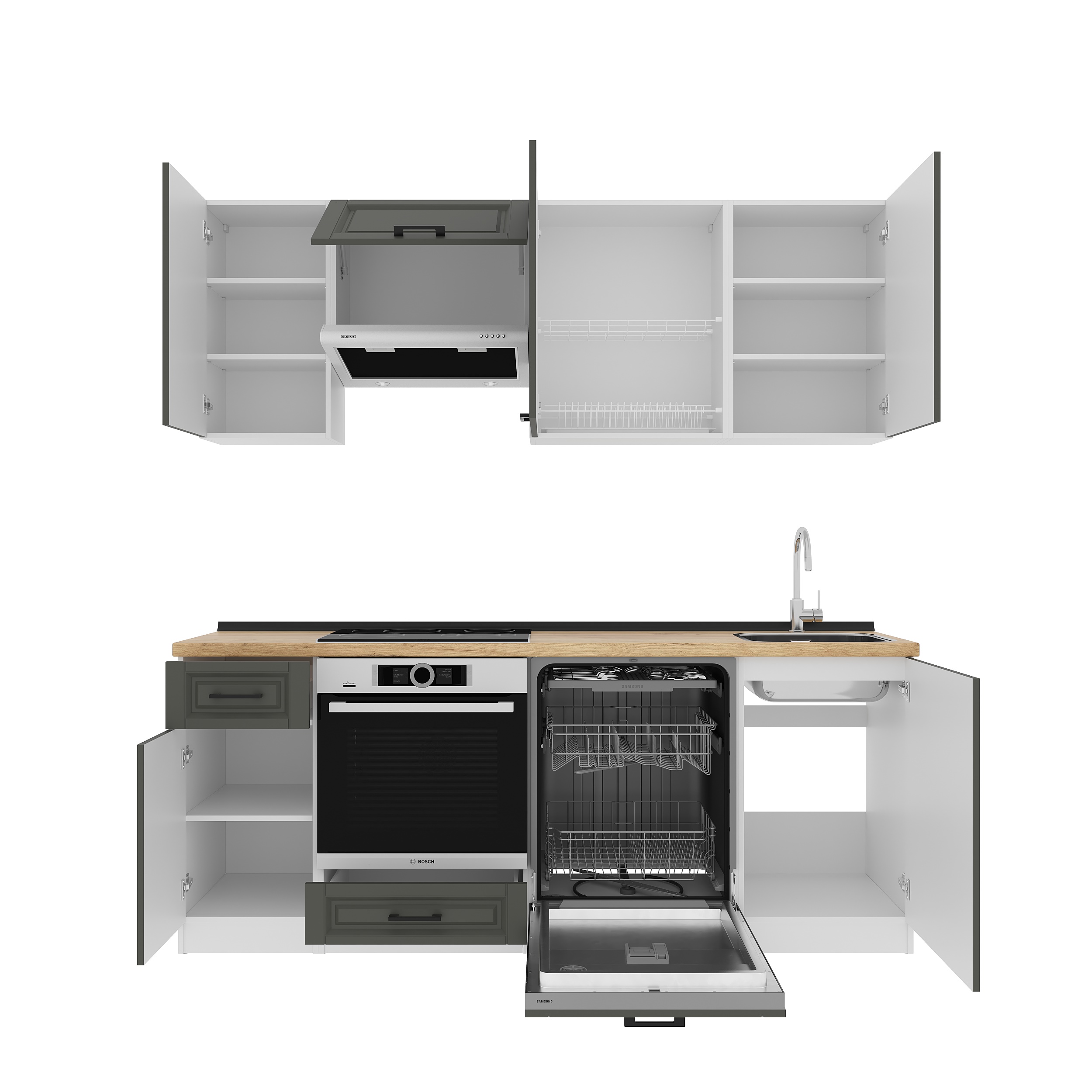 Set bucătărie: Laguna "A" Classic, Stejar Auriu, 210 cm