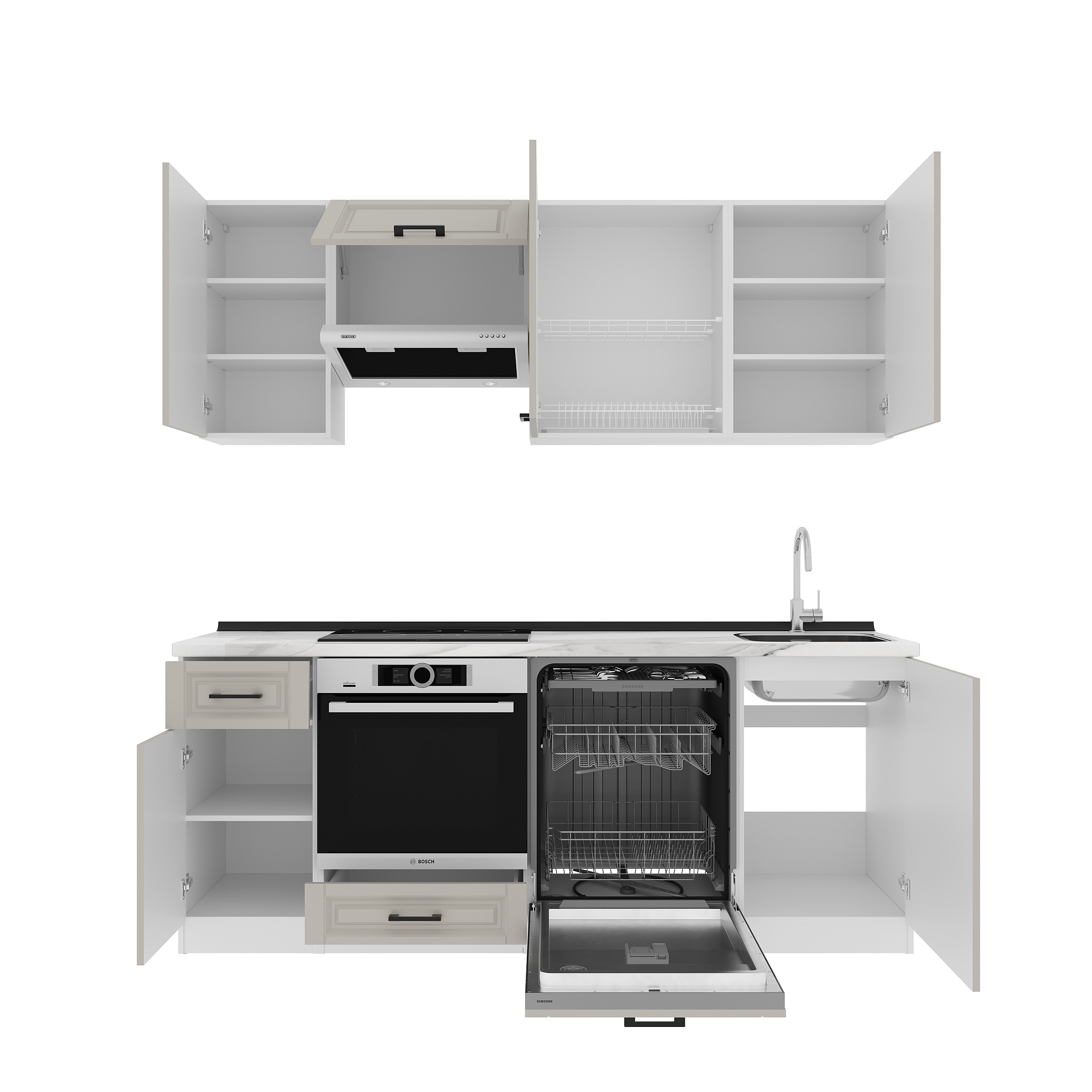 Set bucătărie: Laguna "A" Classic, Marmură, 210 cm