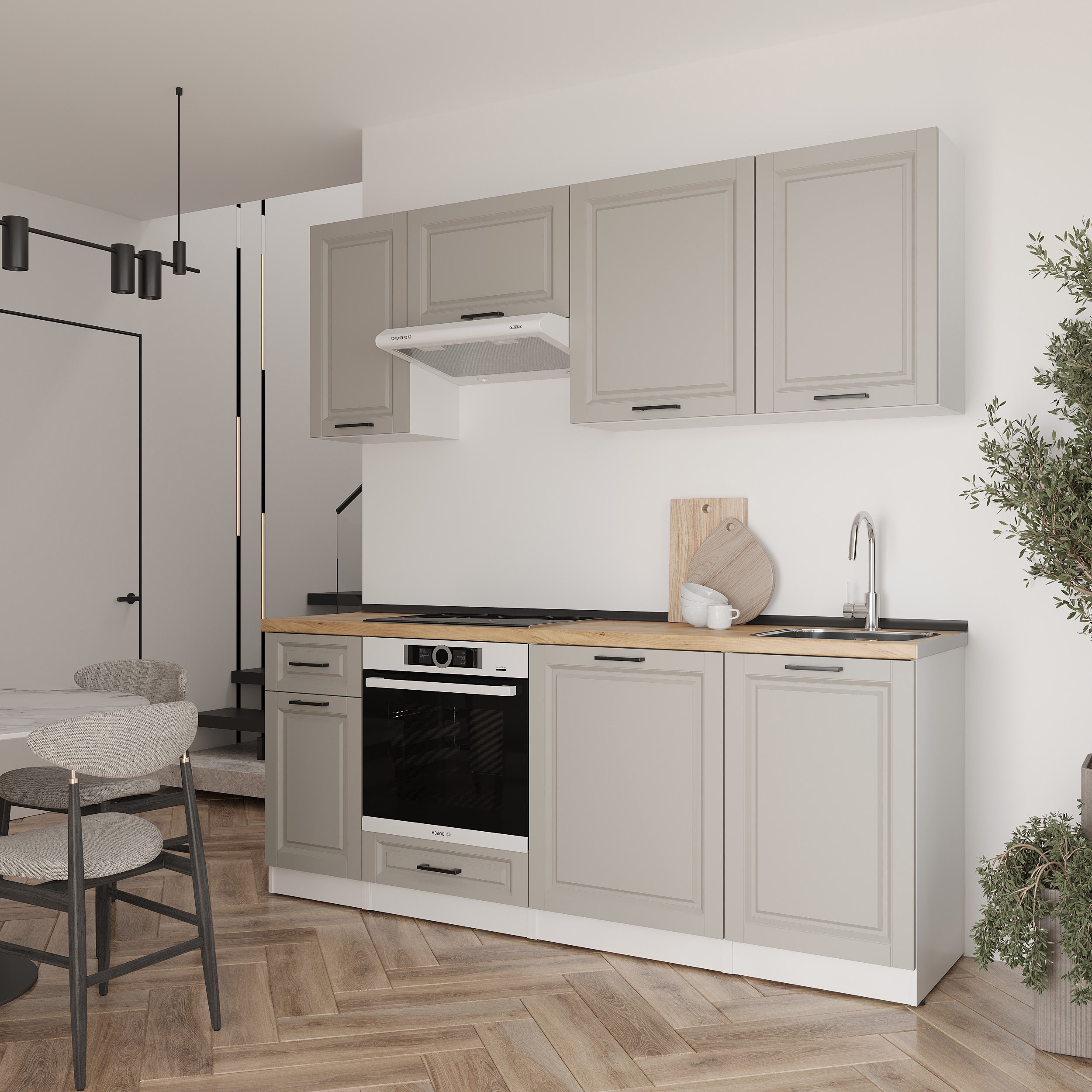 Set bucătărie: Laguna "A" Classic, Stejar Auriu, 210 cm
