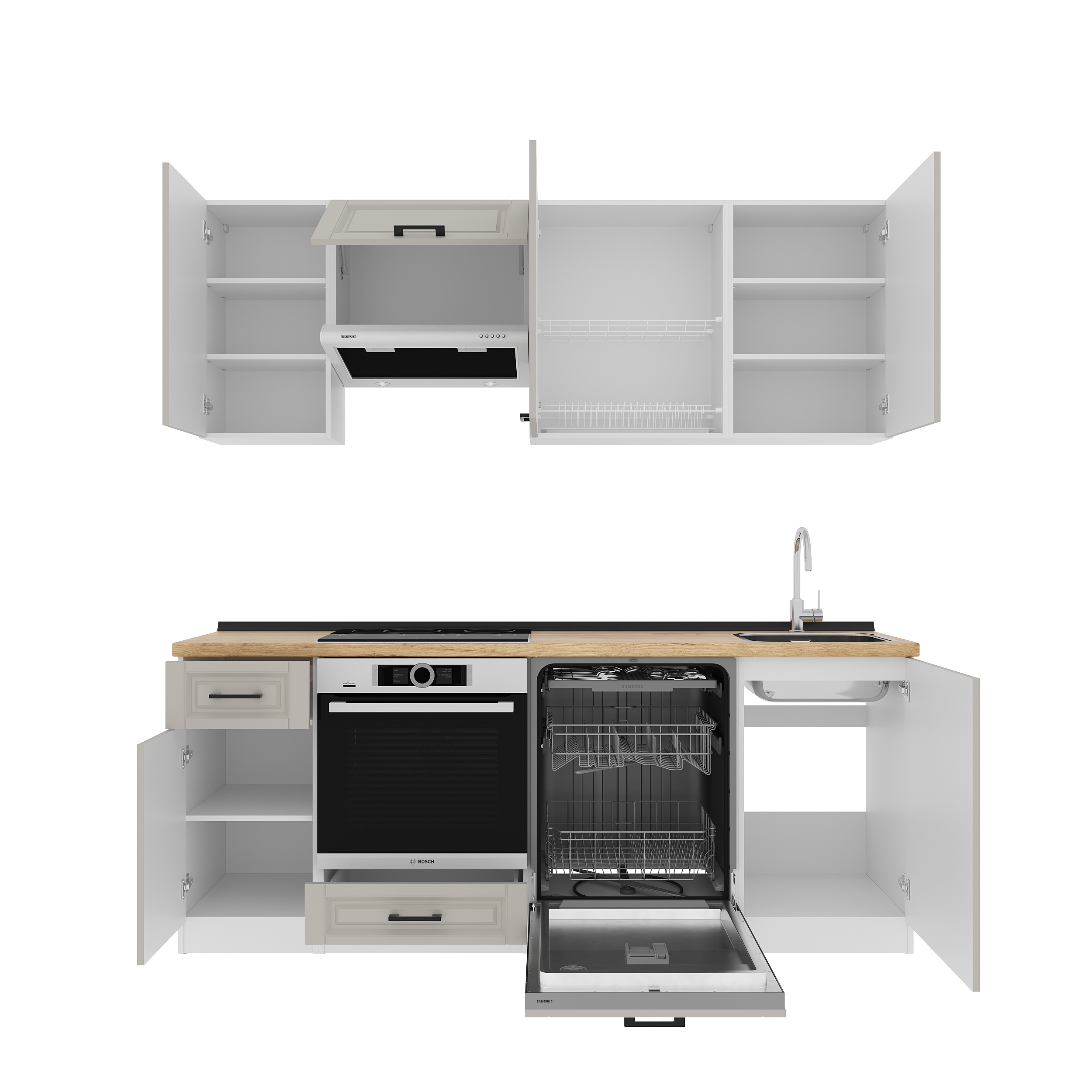 Set bucătărie: Laguna "A" Classic, Stejar Auriu, 210 cm