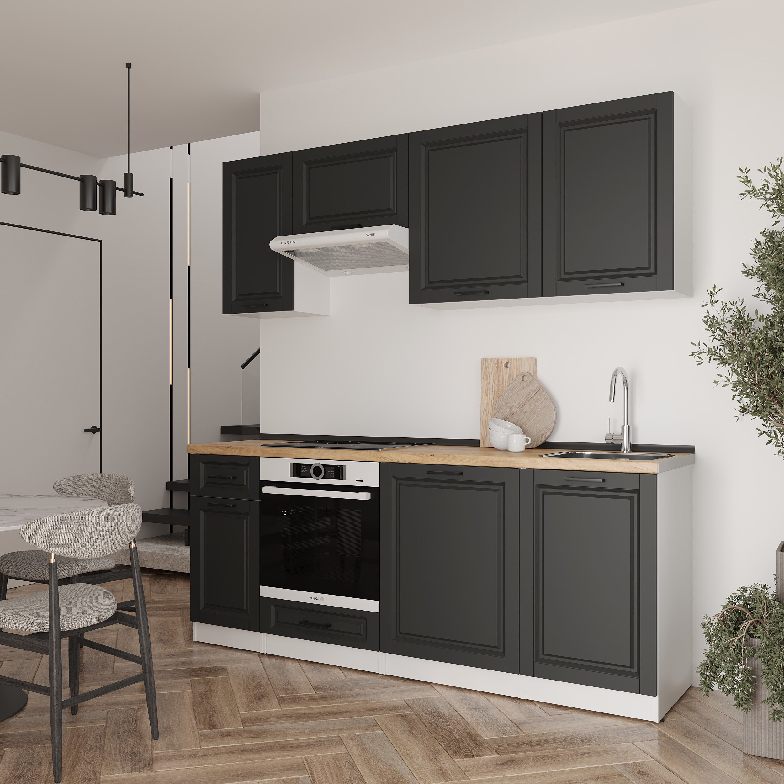 Set bucătărie: Laguna "A" Classic, Stejar Auriu, 210 cm