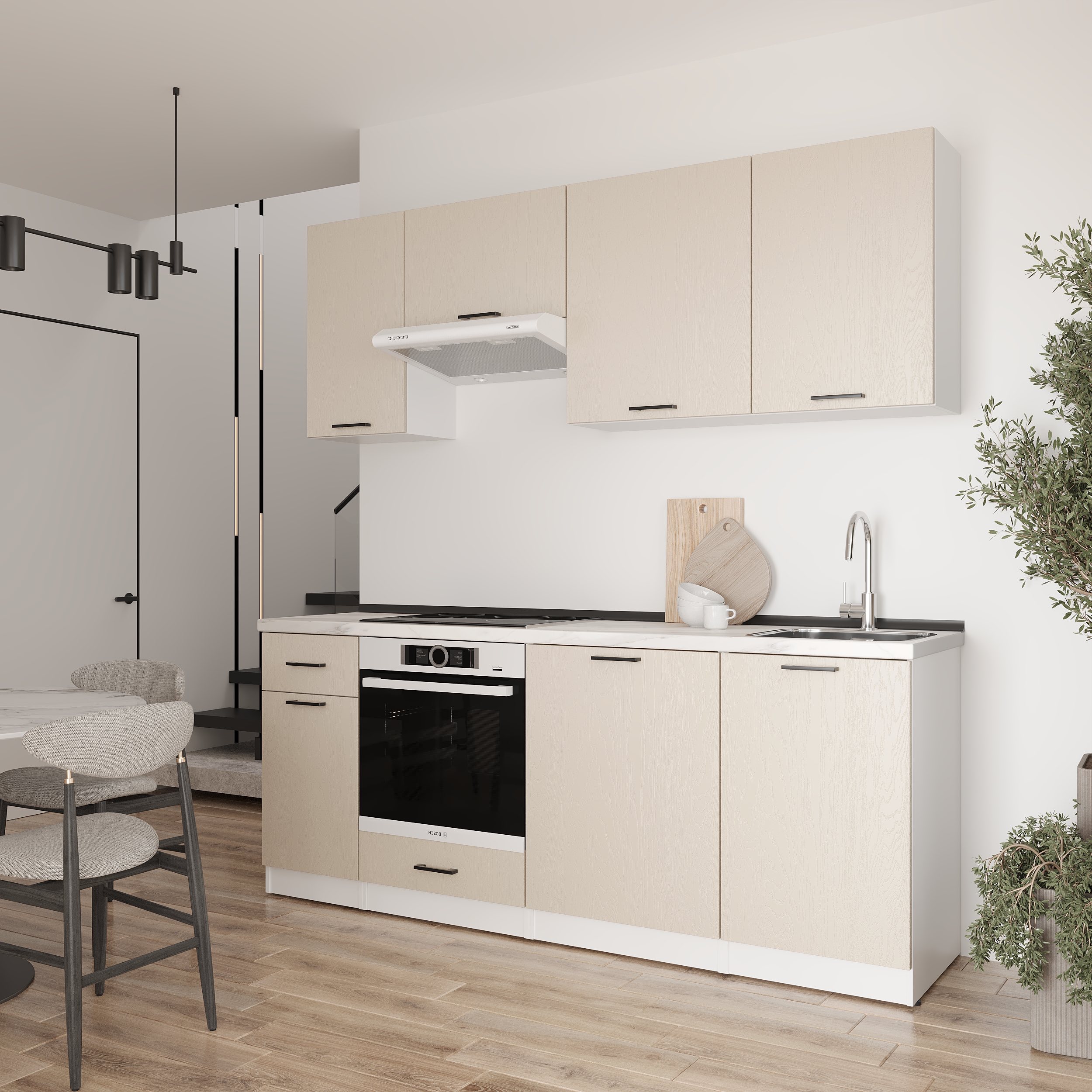Кухонный гарнитур: Laguna "A" Modern, Мрамор, 210 см