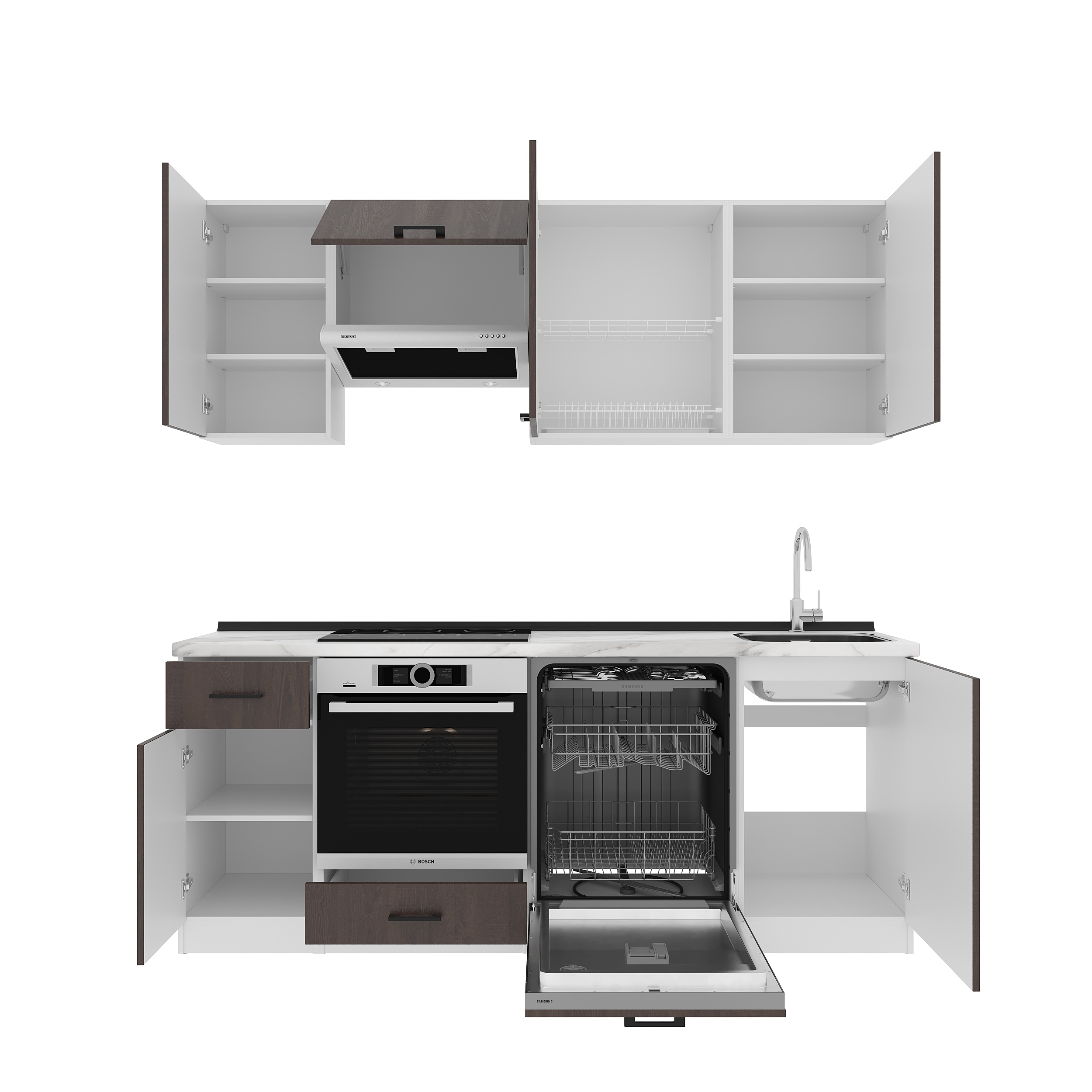 Set bucătărie: Laguna "A" Modern, Marmură, 210 cm