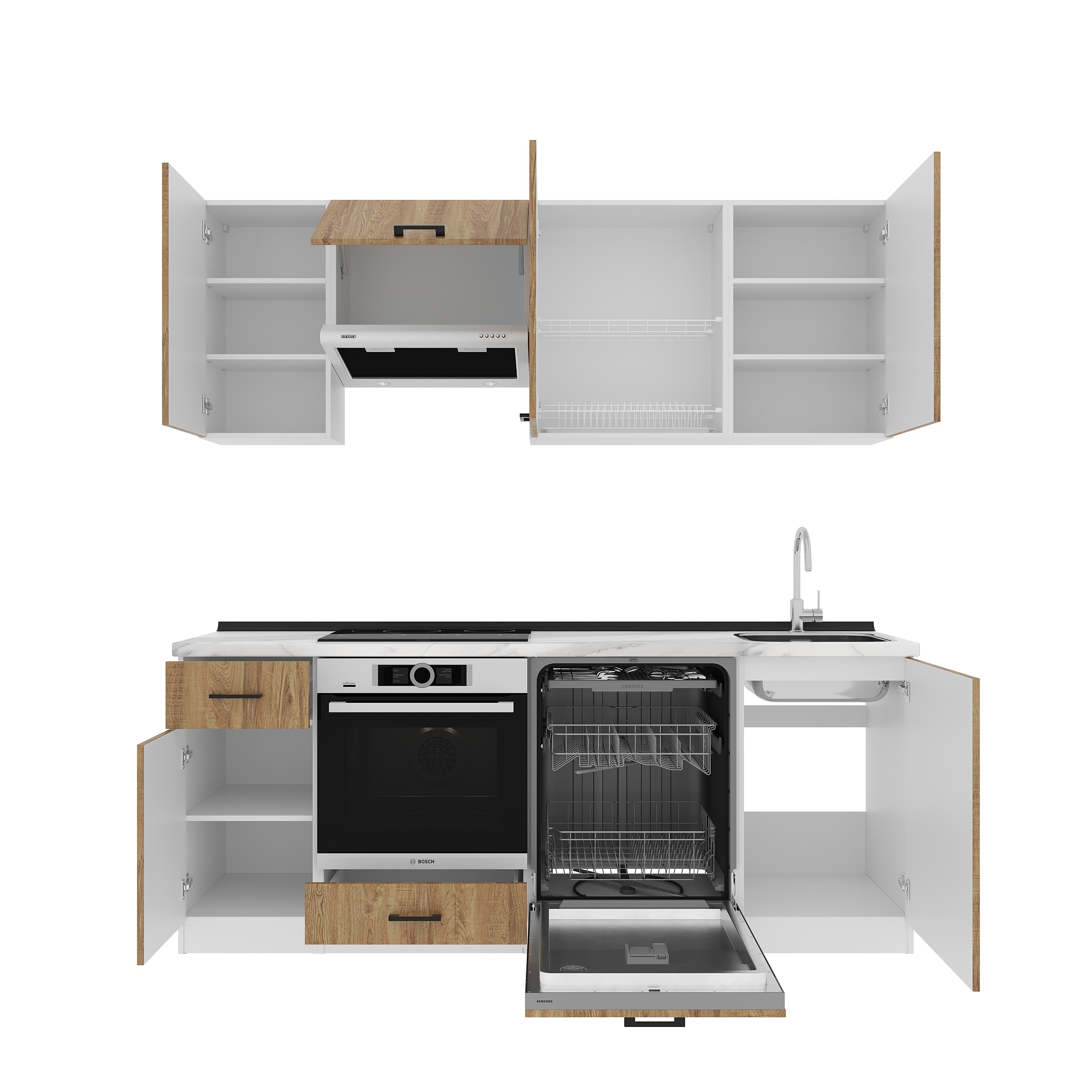 Set bucătărie: Laguna "A" Modern, Marmură, 210 cm