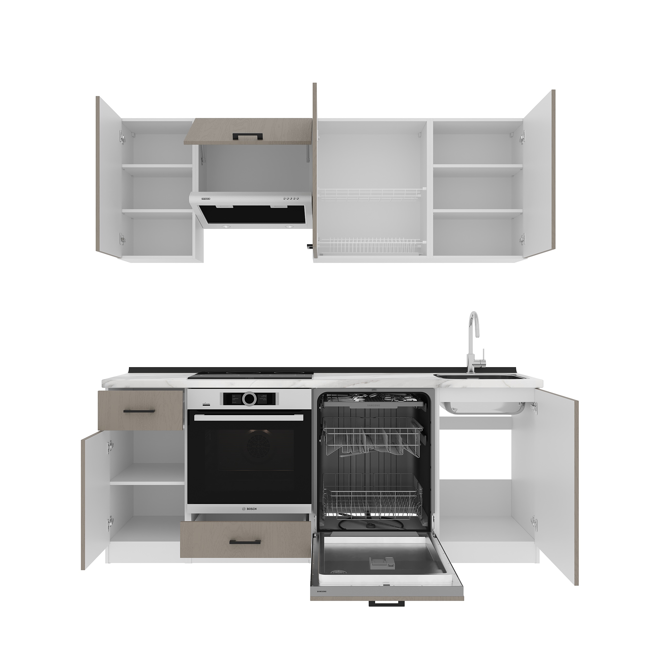 Set bucătărie: Laguna "A" Modern, Marmură, 210 cm