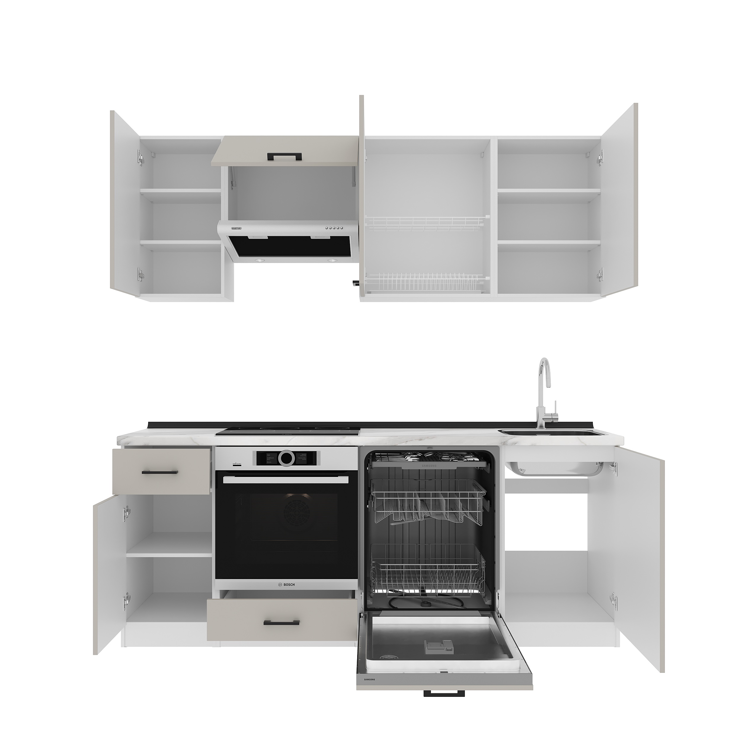 Set bucătărie: Laguna "A" Modern, Marmură, 210 cm