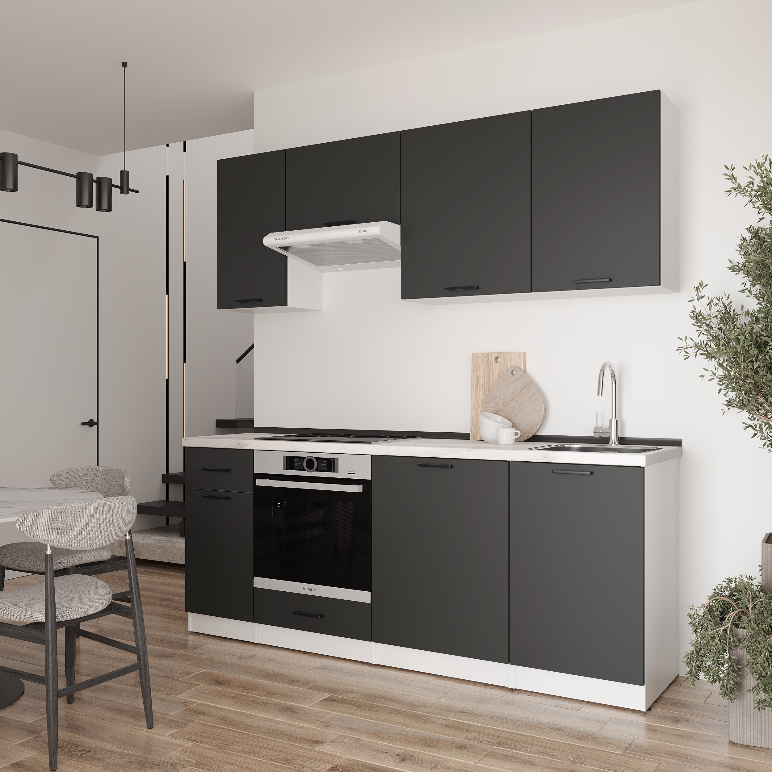 Кухонный гарнитур: Laguna "A" Modern, Мрамор, 210 см