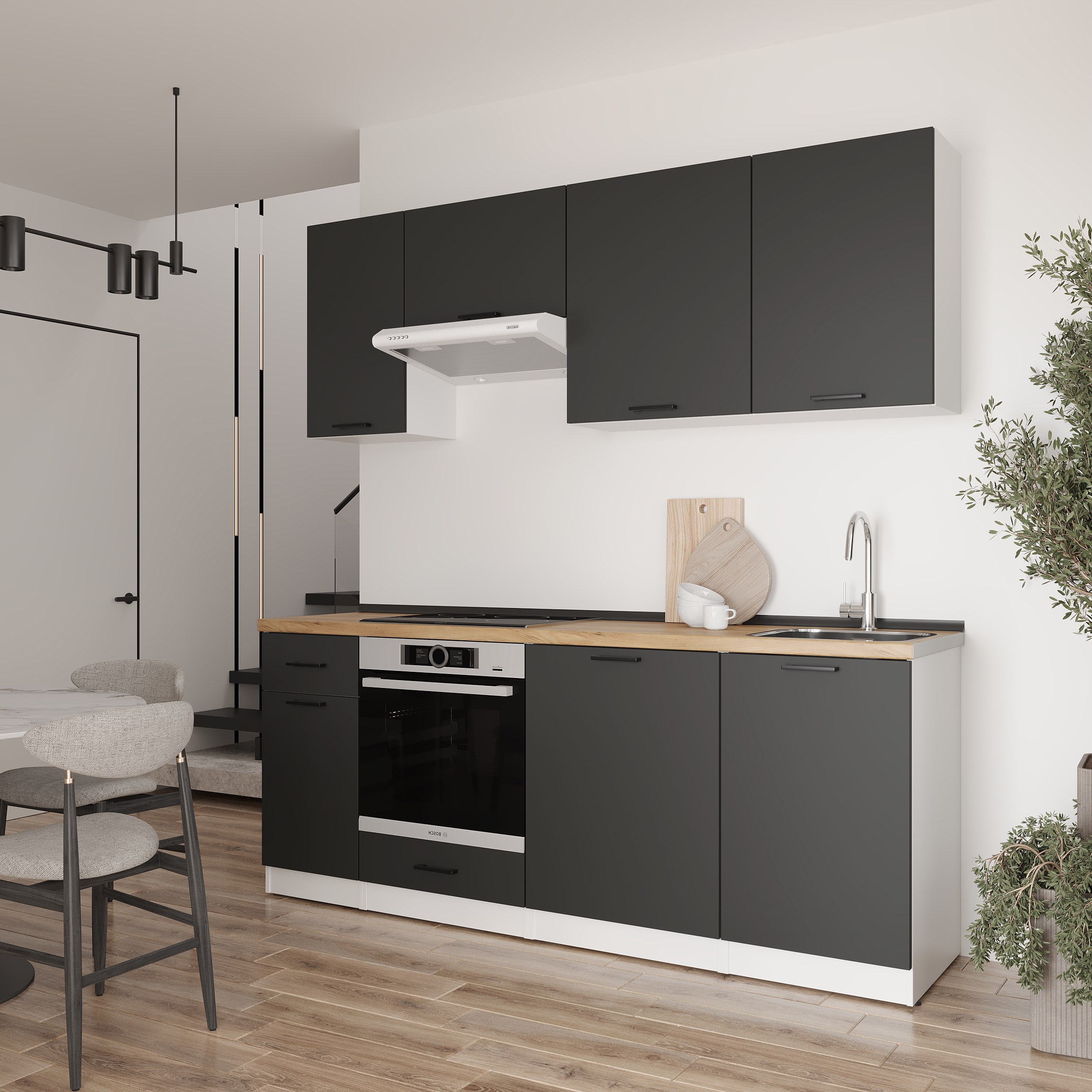 Кухонный гарнитур: Laguna "A" Modern, Золотой Дуб, 210 см