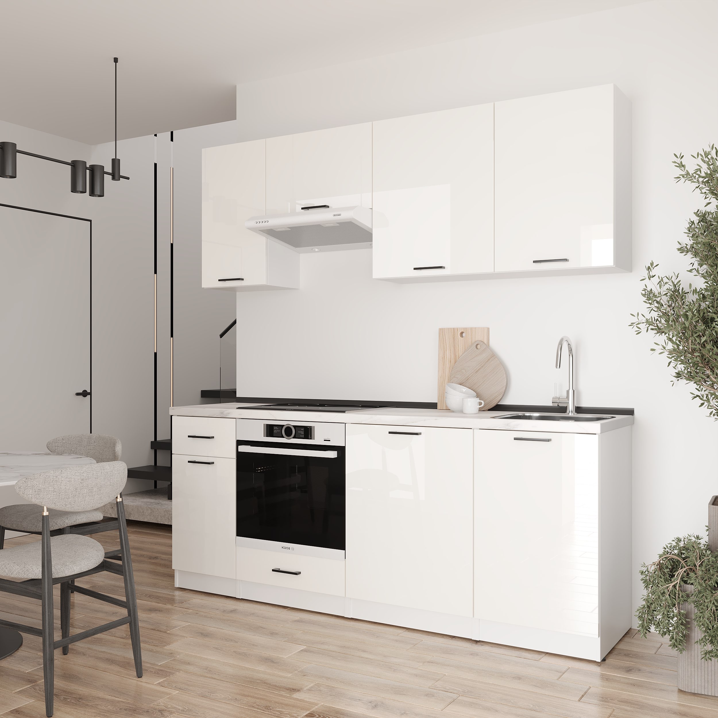 Кухонный гарнитур: Laguna "A" Modern, Мрамор, 210 см