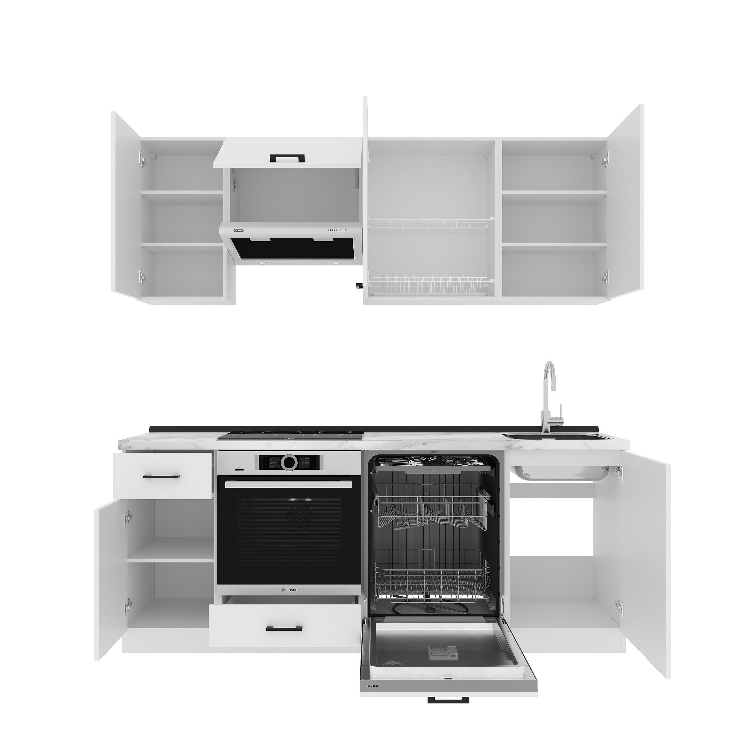 Set bucătărie: Laguna "A" Modern, Marmură, 210 cm