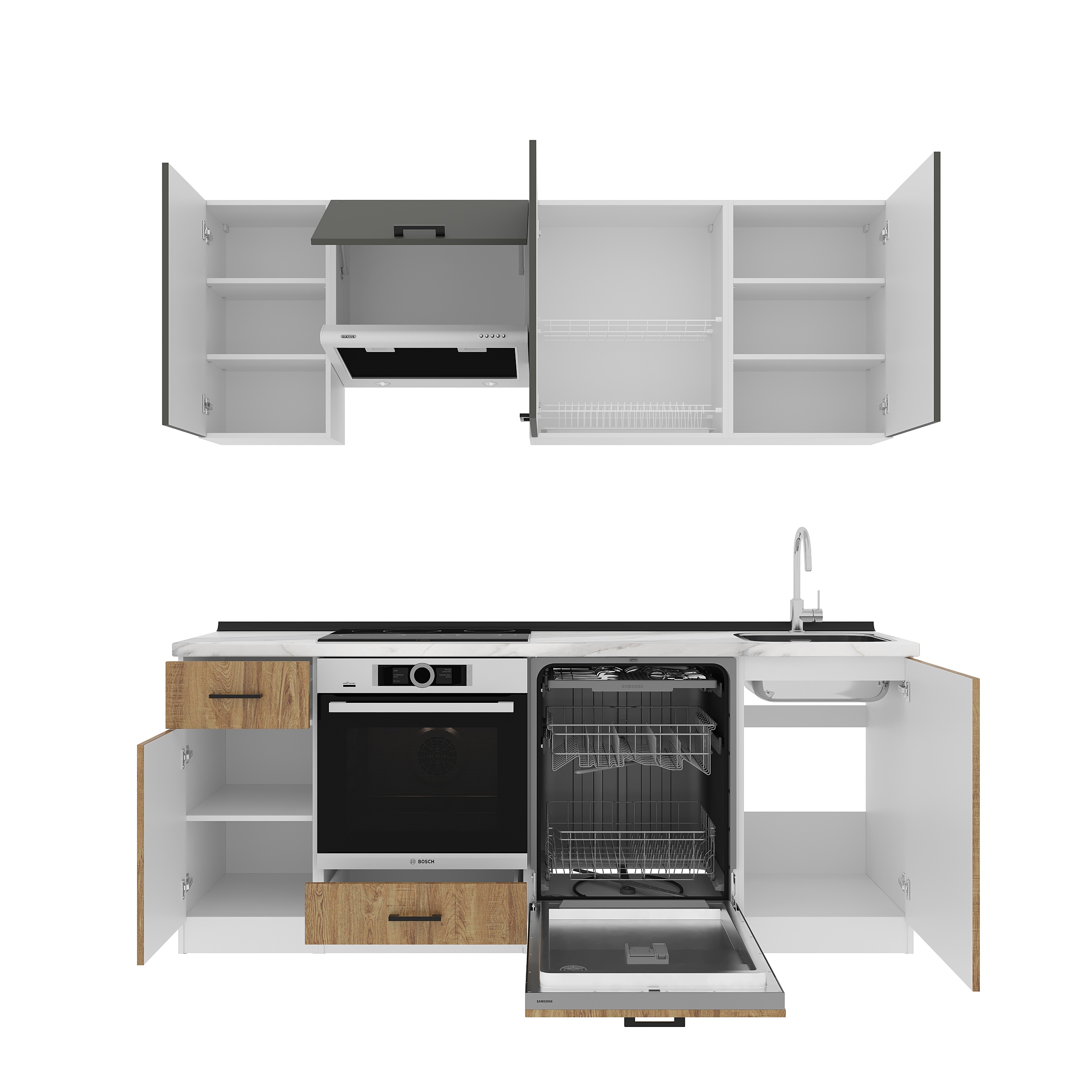 Set bucătărie: Laguna "A" Modern, Marmură, 210 cm