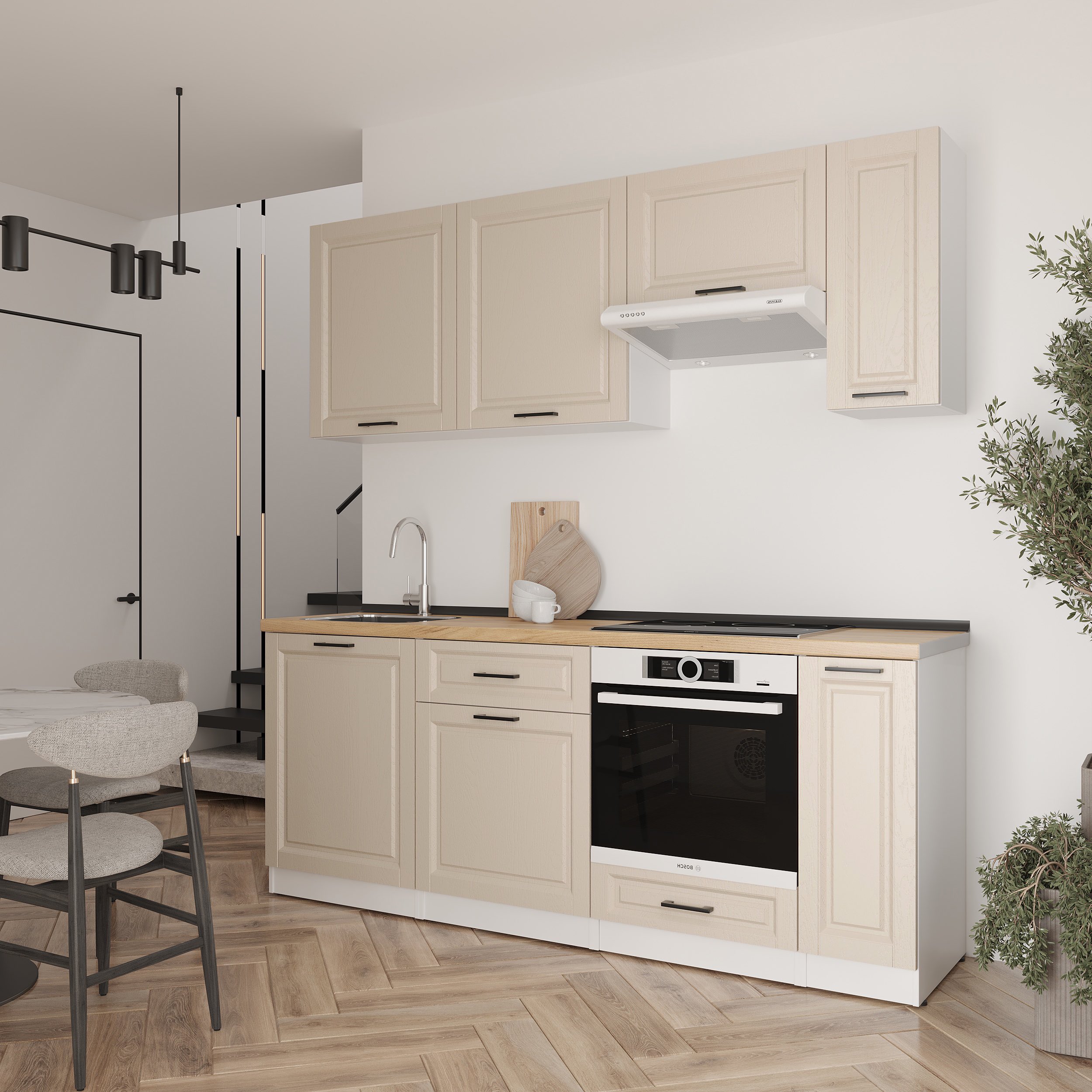 Кухонный гарнитур: Laguna "B" Classic, Золотой Дуб, 210 см