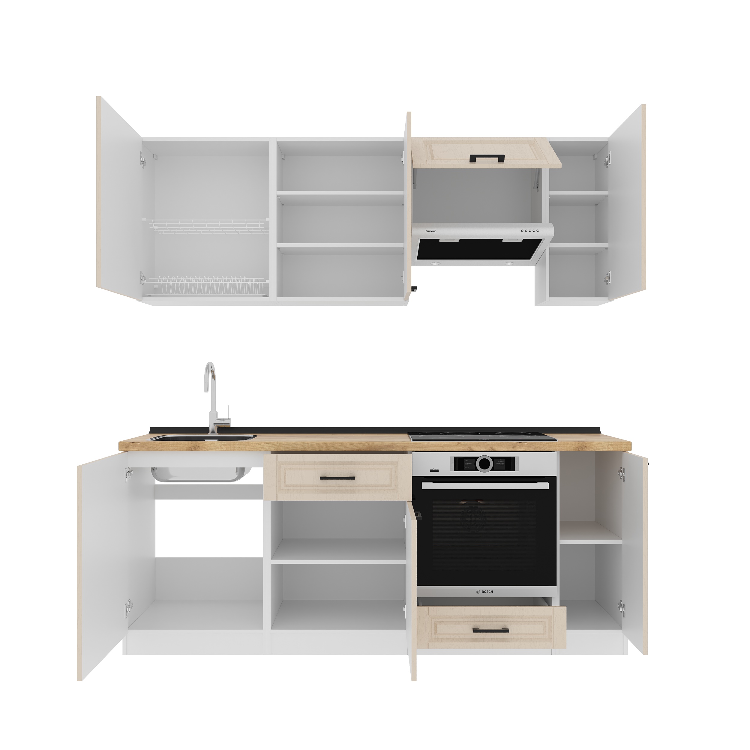 Кухонный гарнитур: Laguna "B" Classic, Золотой Дуб, 210 см