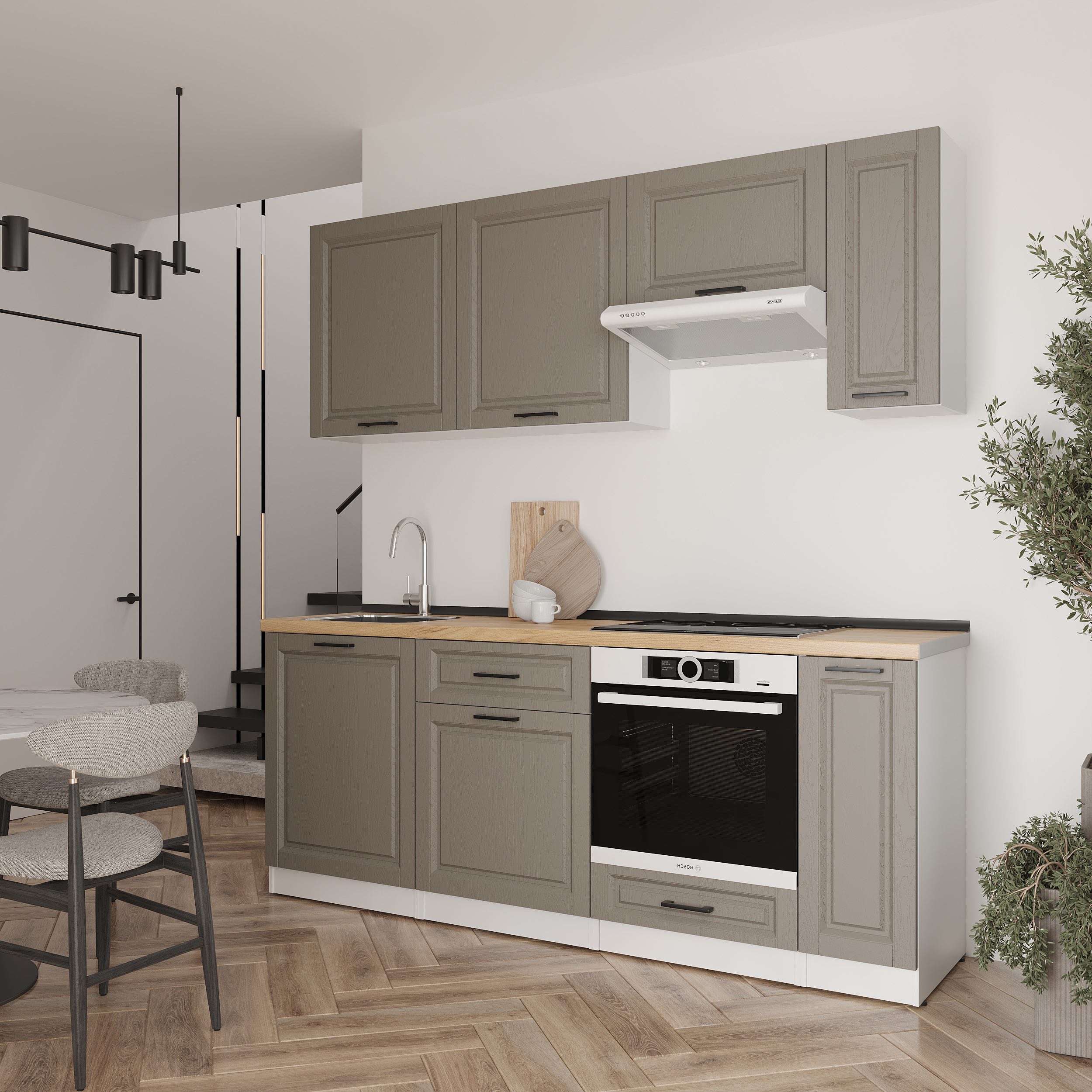 Set bucătărie: Laguna "B" Classic, Stejar Auriu, 210 cm
