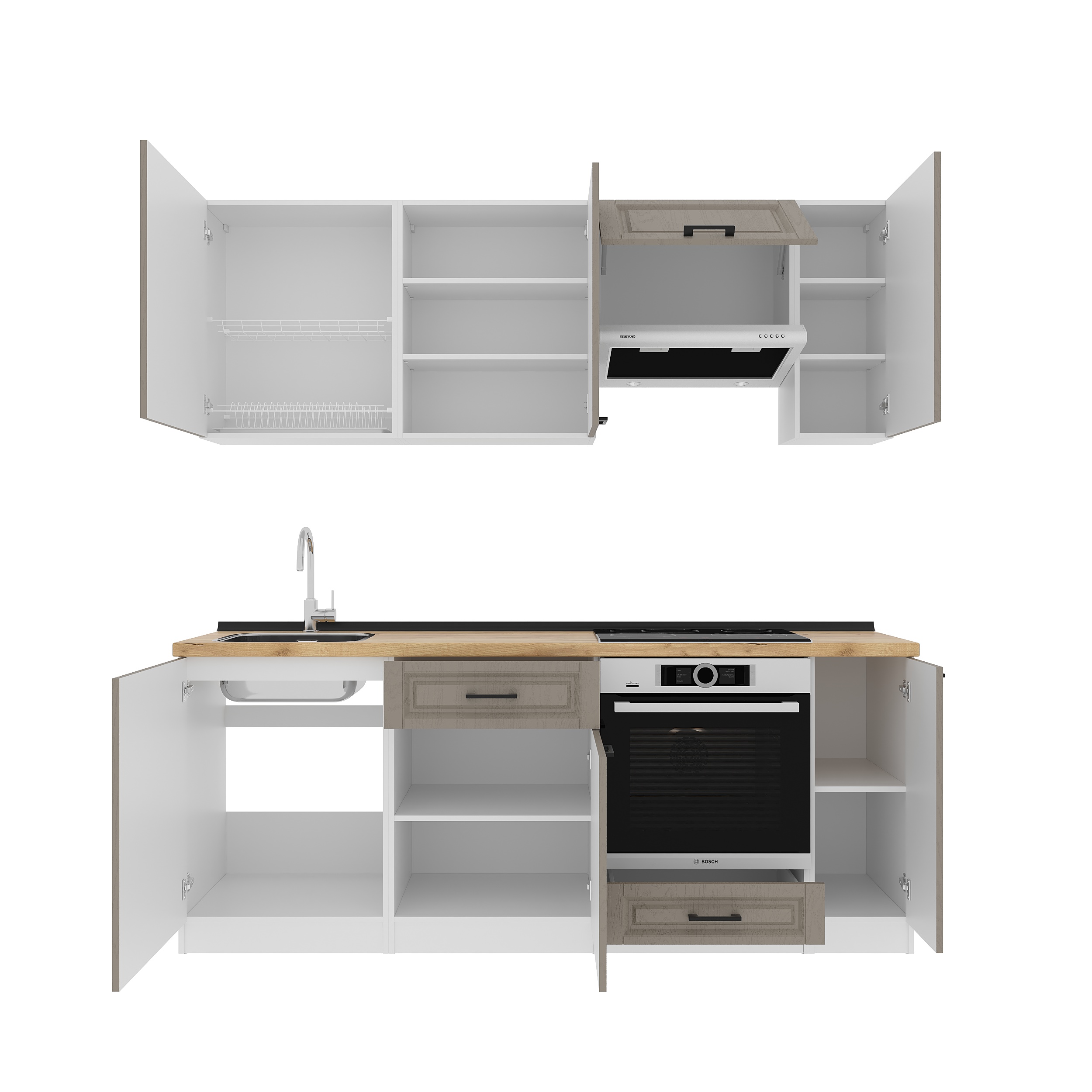 Set bucătărie: Laguna "B" Classic, Stejar Auriu, 210 cm