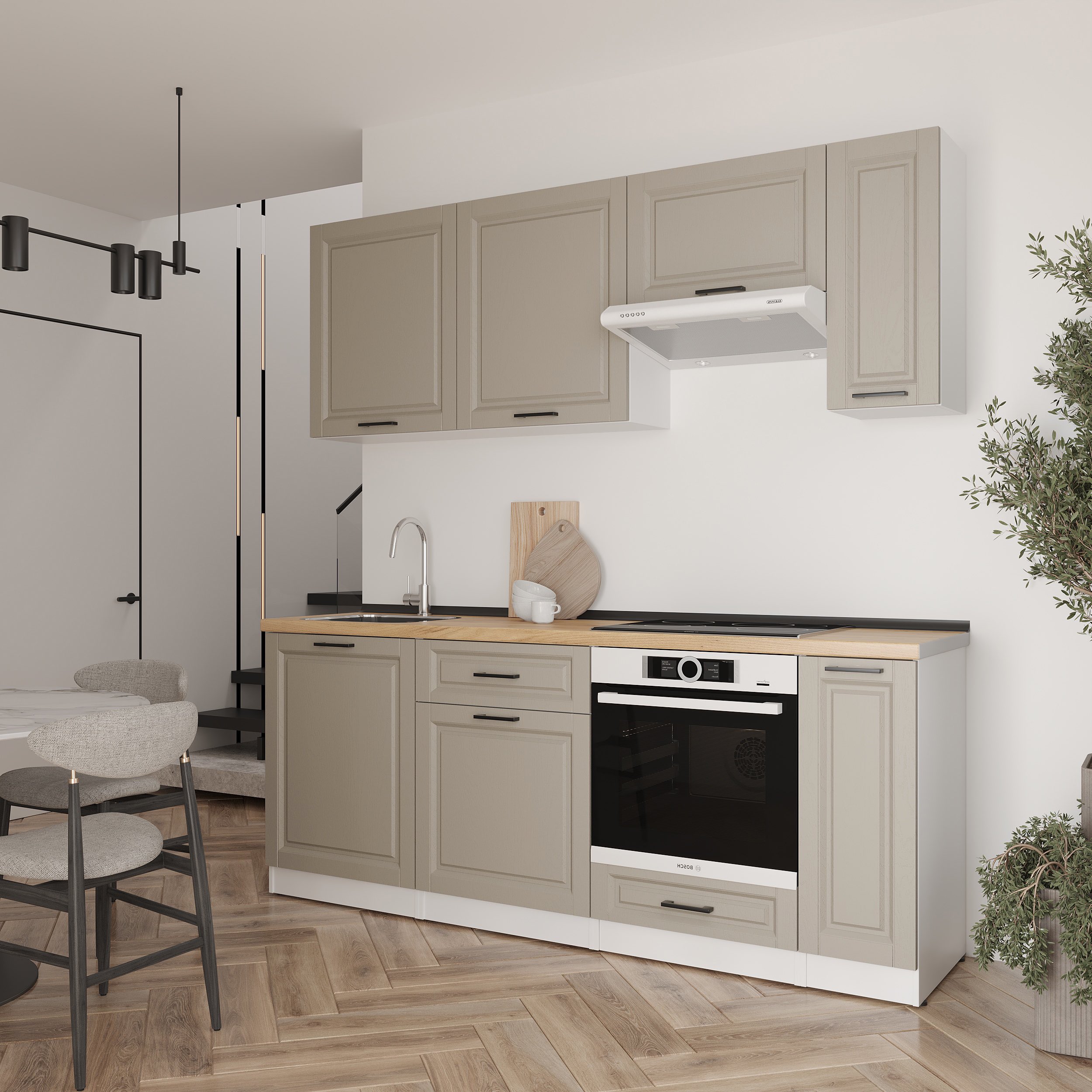 Кухонный гарнитур: Laguna "B" Classic, Золотой Дуб, 210 см