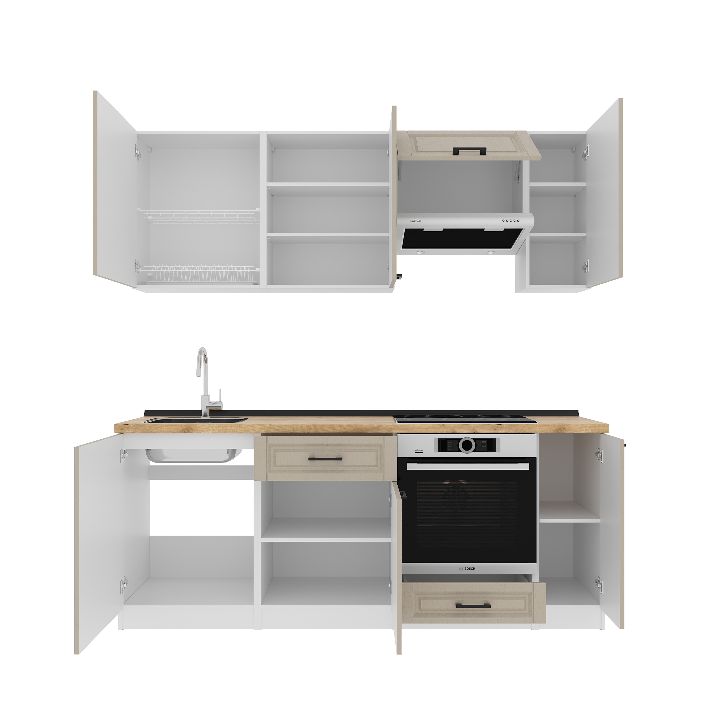Кухонный гарнитур: Laguna "B" Classic, Золотой Дуб, 210 см