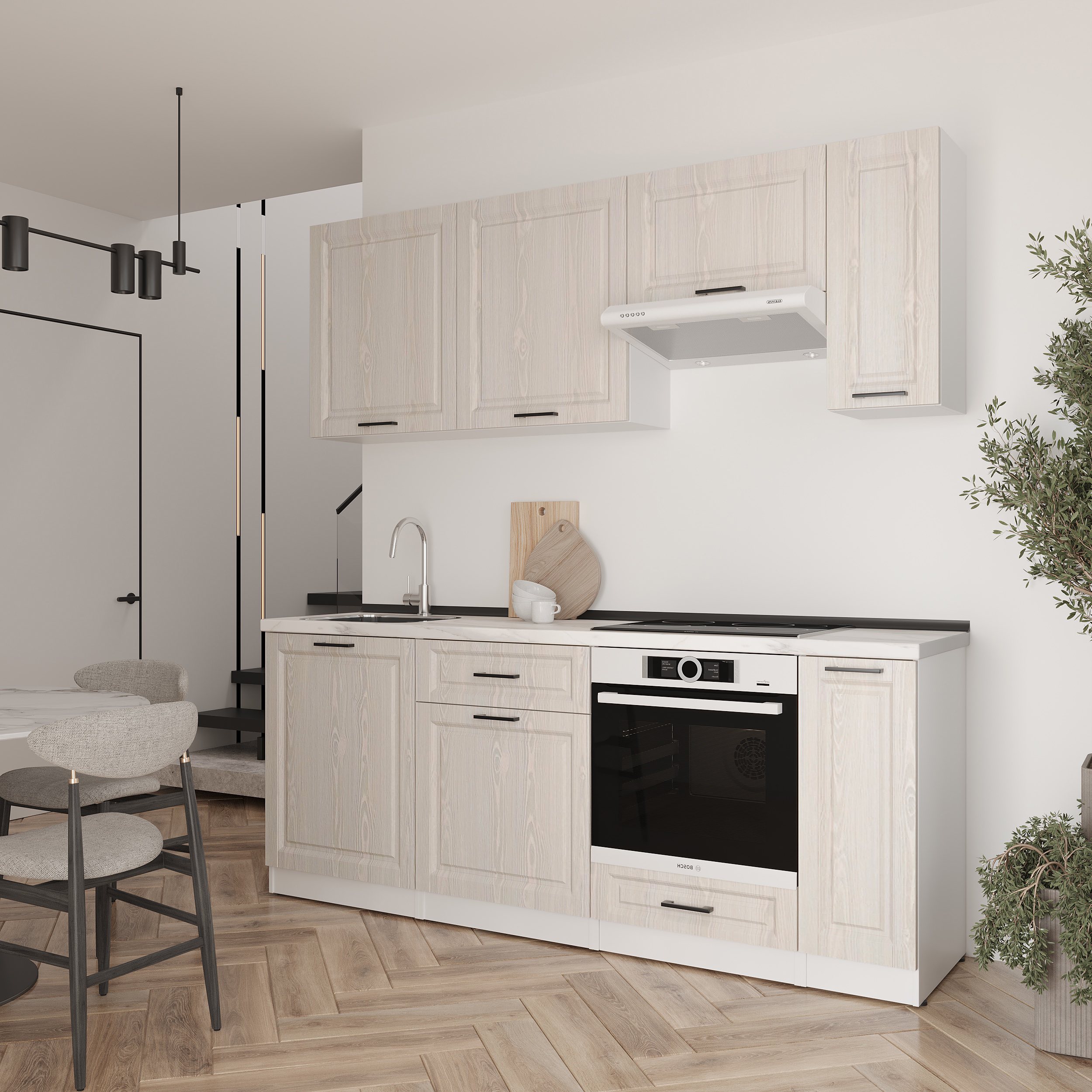 Кухонный гарнитур: Laguna "B" Classic, Мрамор, 210 см
