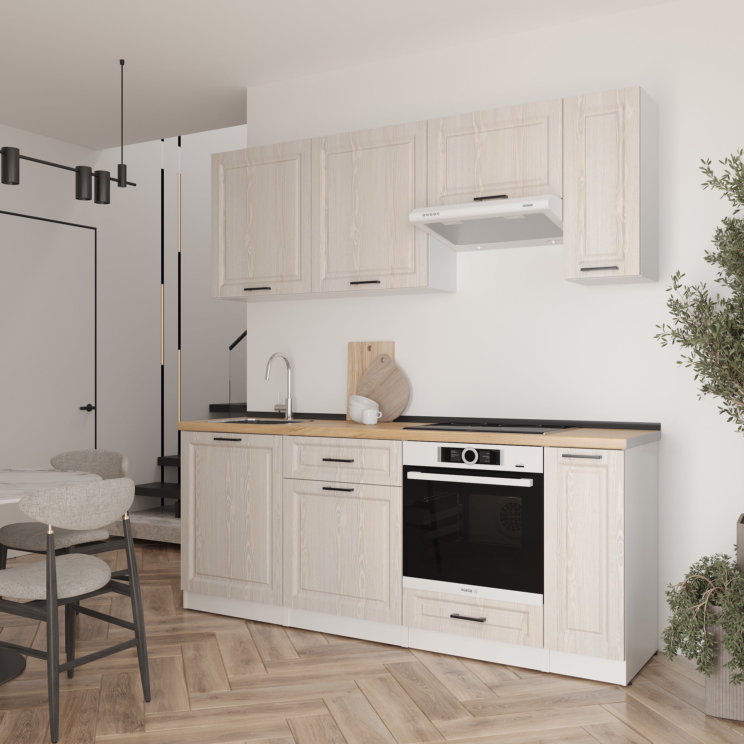 Кухонный гарнитур: Laguna "B" Classic, Золотой Дуб, 210 см