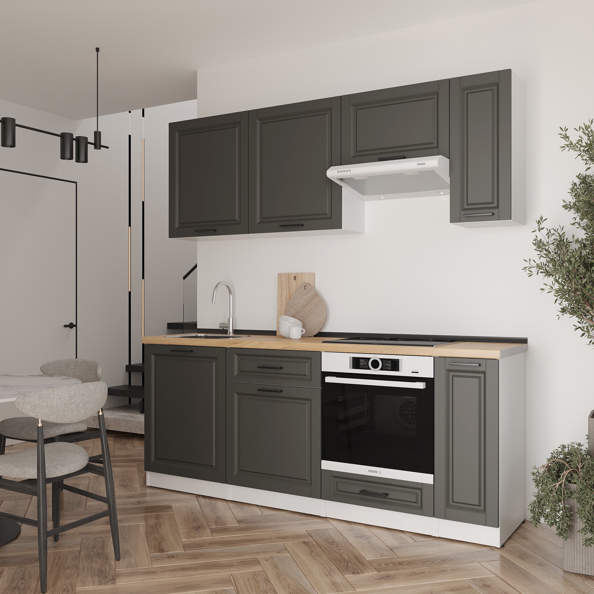 Set bucătărie: Laguna "B" Classic, Stejar Auriu, 210 cm