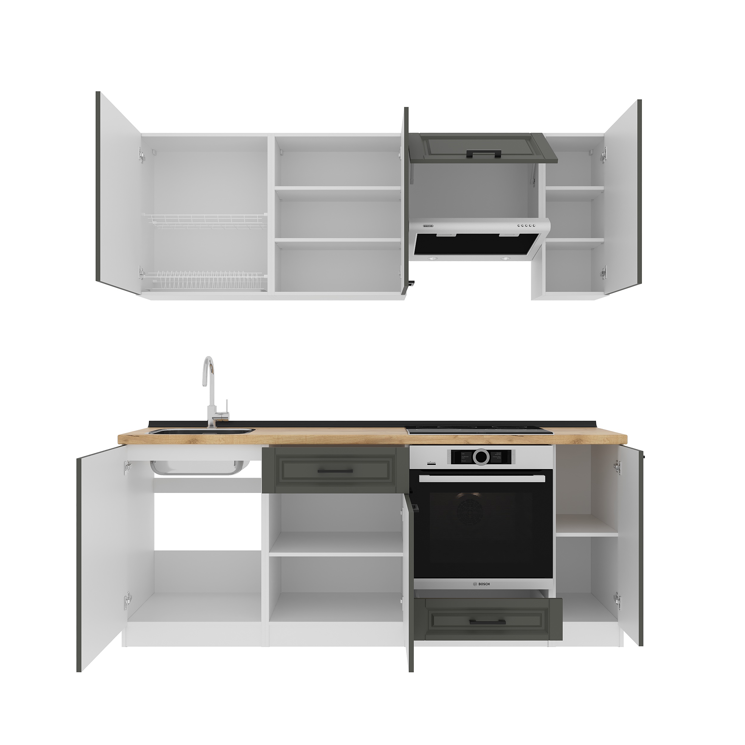 Set bucătărie: Laguna "B" Classic, Stejar Auriu, 210 cm