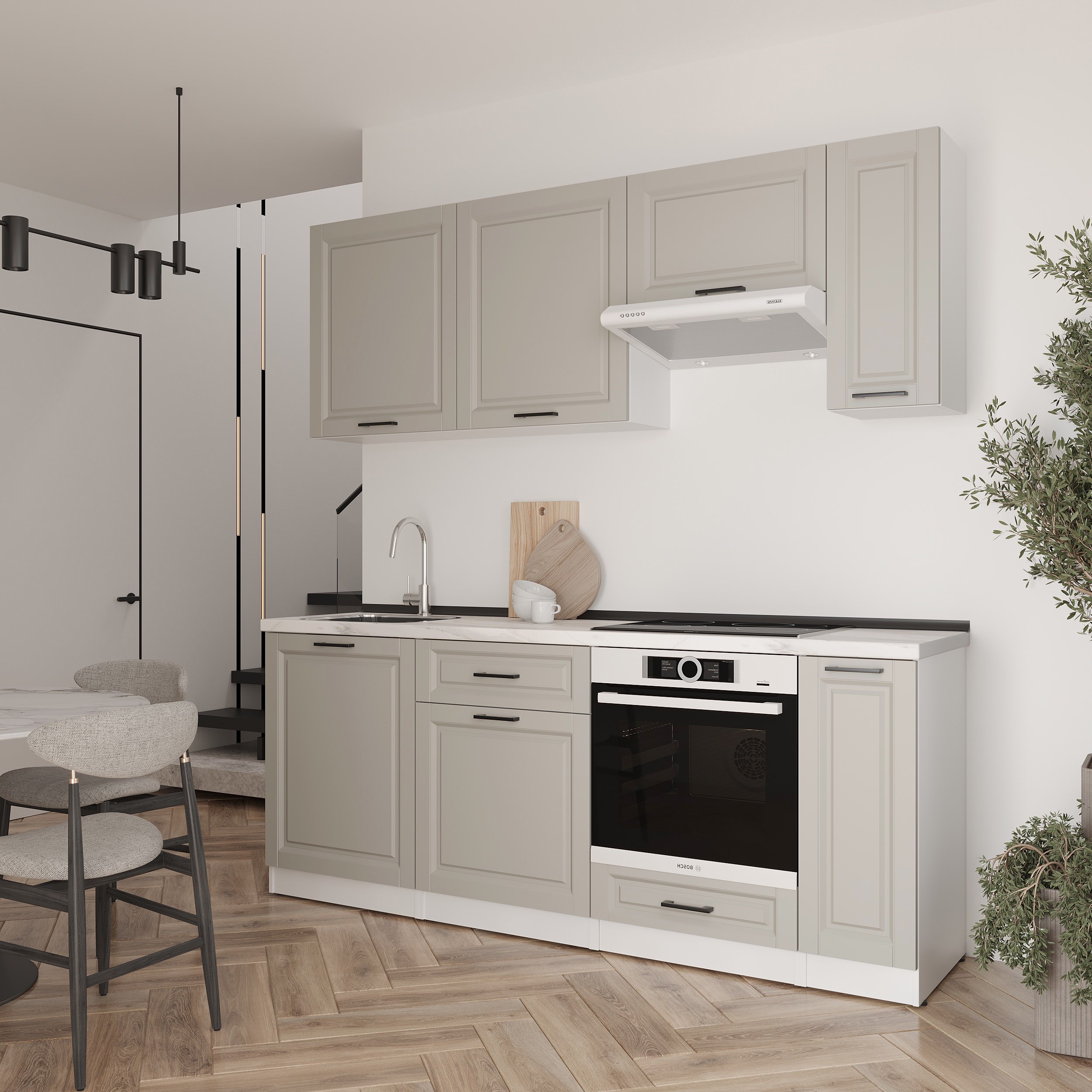 Кухонный гарнитур: Laguna "B" Classic, Мрамор, 210 см