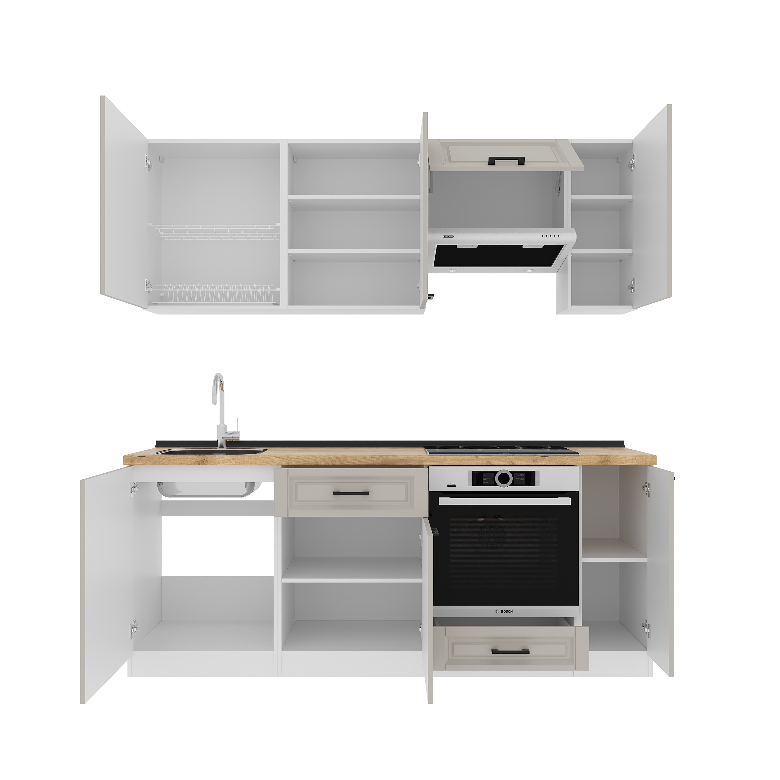 Кухонный гарнитур: Laguna "B" Classic, Золотой Дуб, 210 см