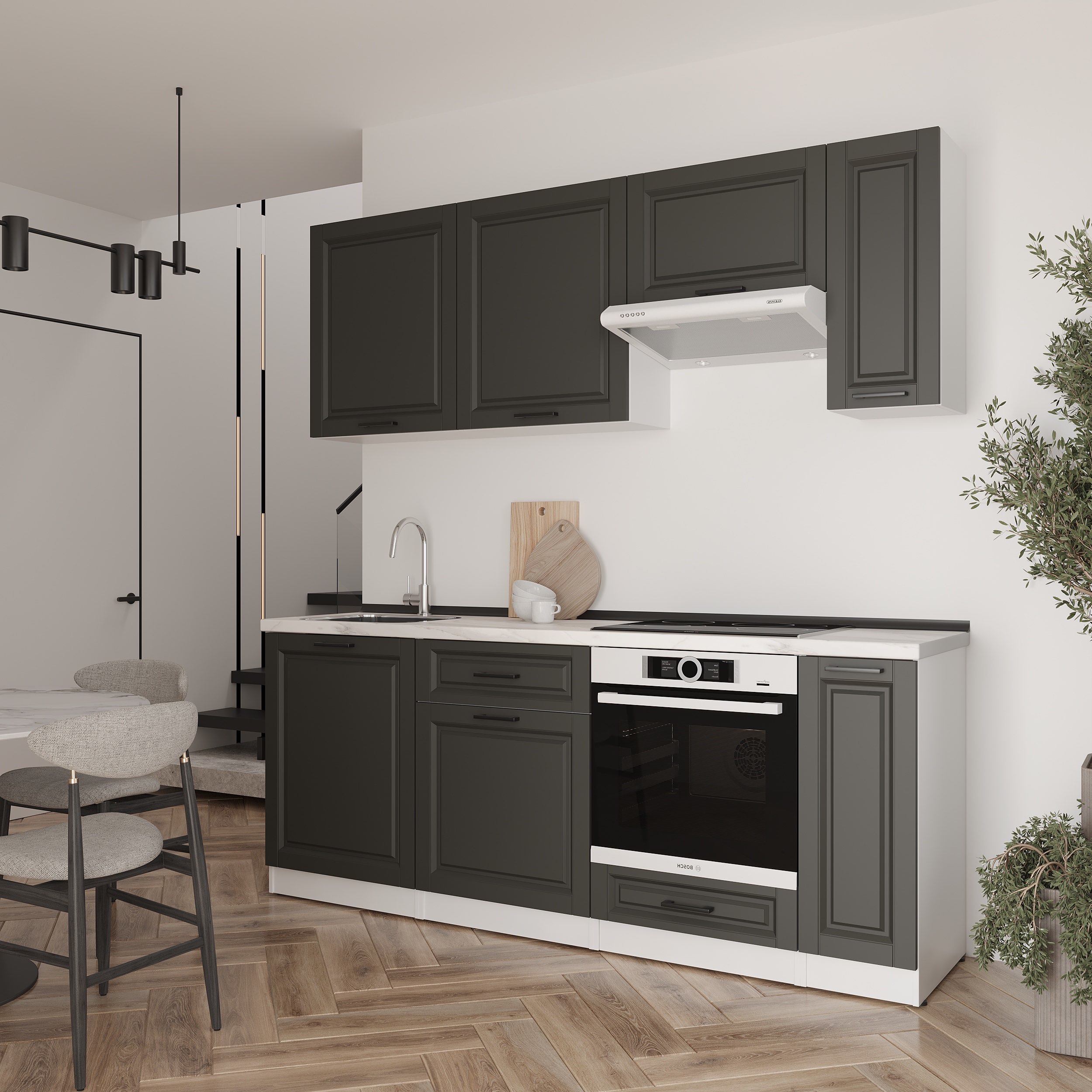 Кухонный гарнитур: Laguna "B" Classic, Мрамор, 210 см