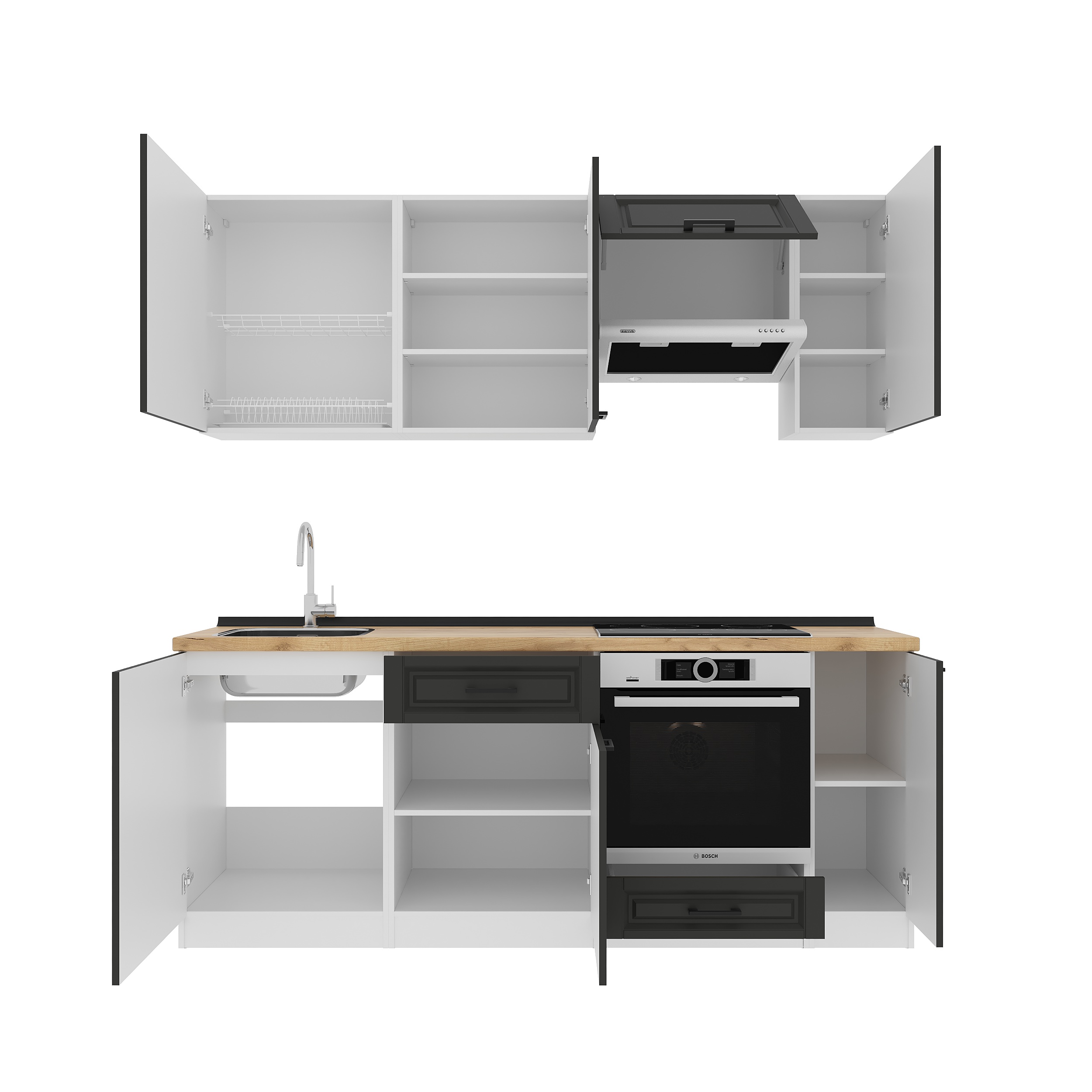 Кухонный гарнитур: Laguna "B" Classic, Золотой Дуб, 210 см