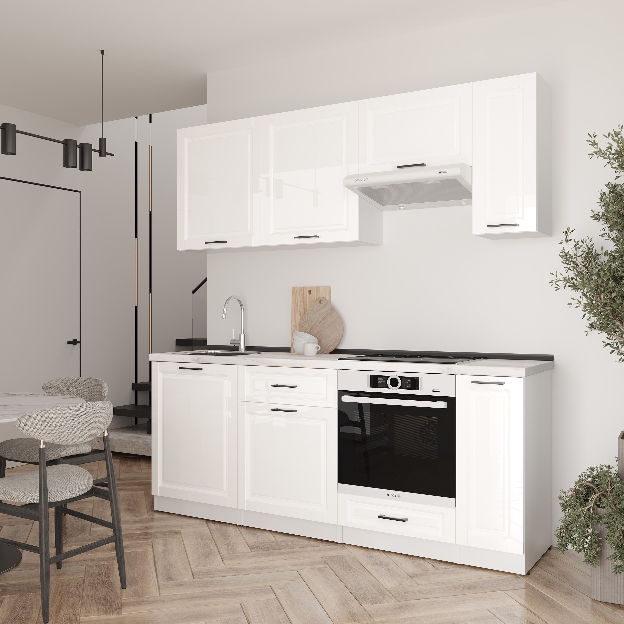 Кухонный гарнитур: Laguna "B" Classic, Мрамор, 210 см