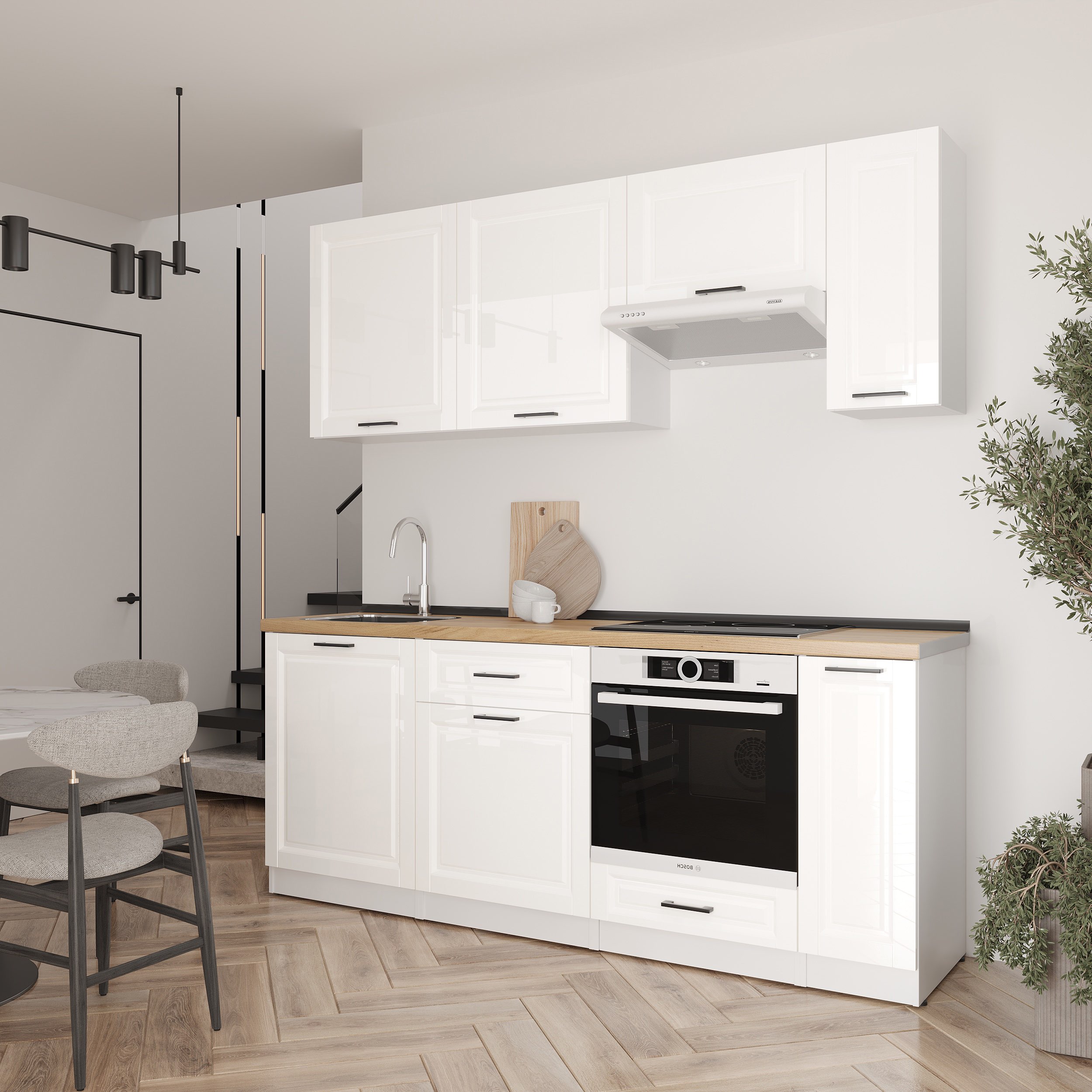 Кухонный гарнитур: Laguna "B" Classic, Золотой Дуб, 210 см